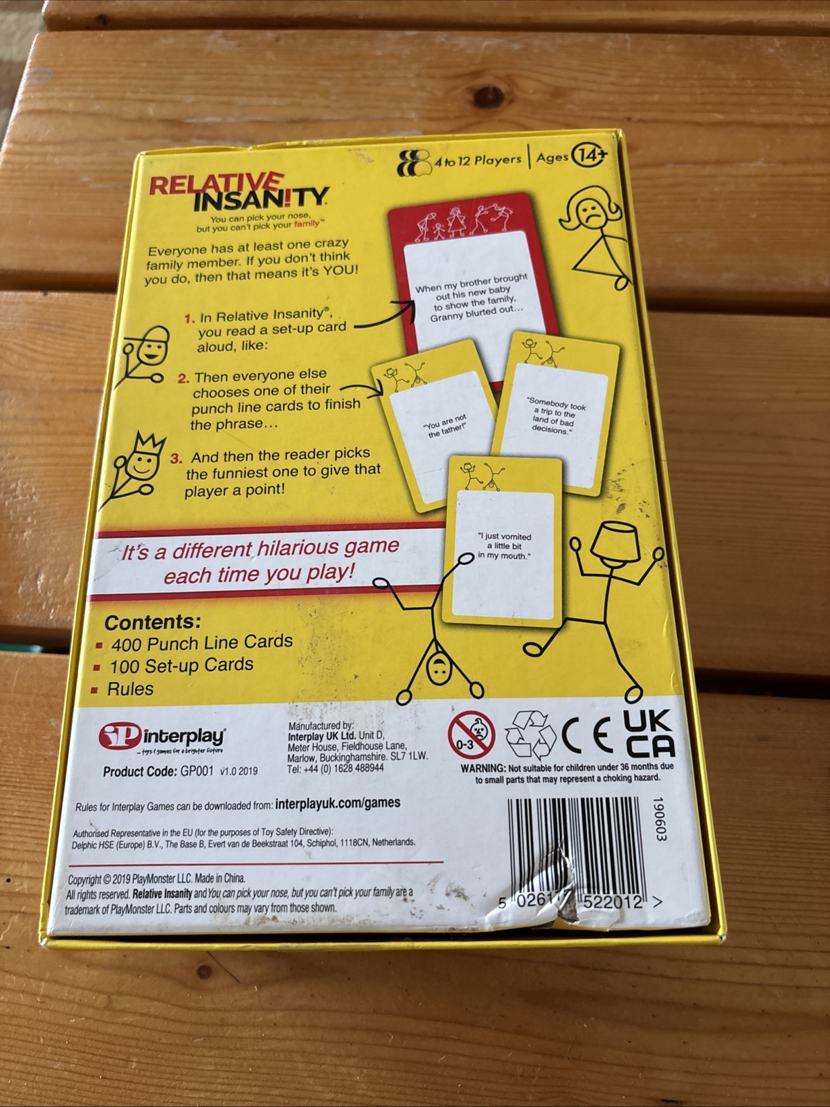 USED ONCE, 2018 Relative Insanity, Family Party Game, Jeff Foxworthy Card Game