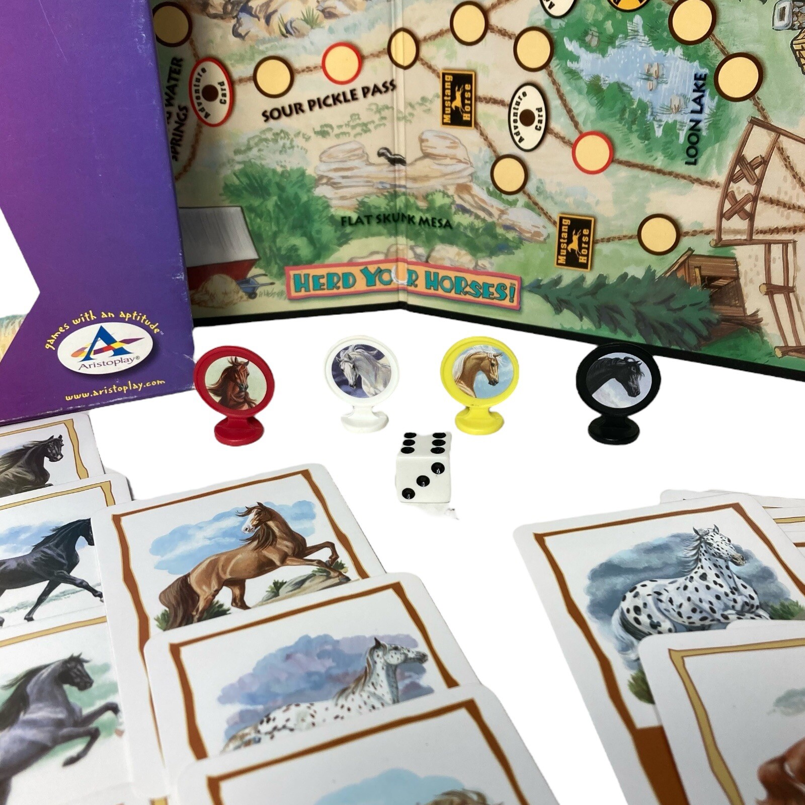 Herd Your Horses Board Game 3 Wild Adventures Aristoplay 100% Complete 2009