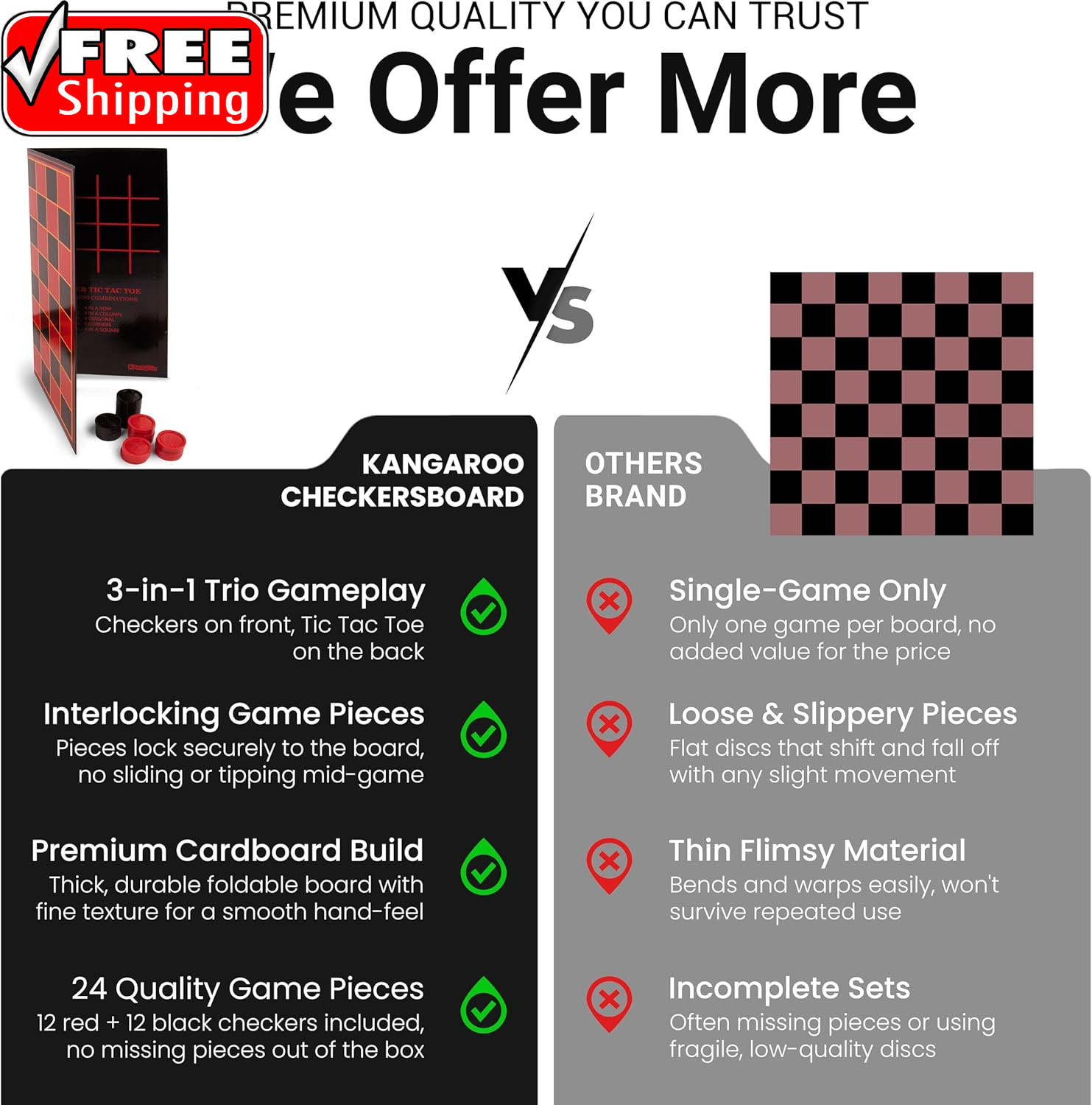 – Multiplayers Strategy Checker Board Game for Kids & Adults – Portable Educatio