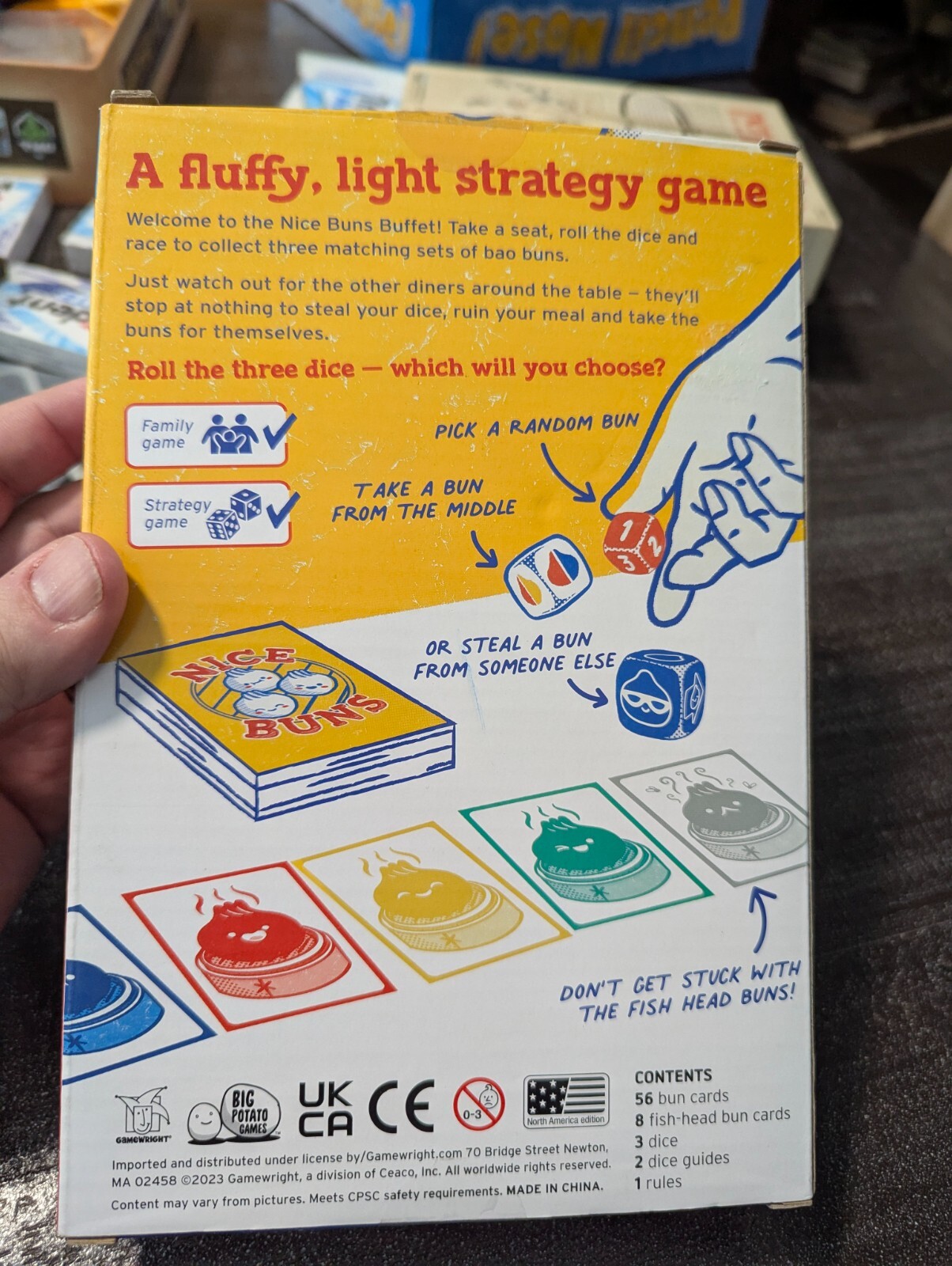 NICE BUNS Dice Card Game from Big Potato Games 100% COMPLETE 2023 OPENED BOX