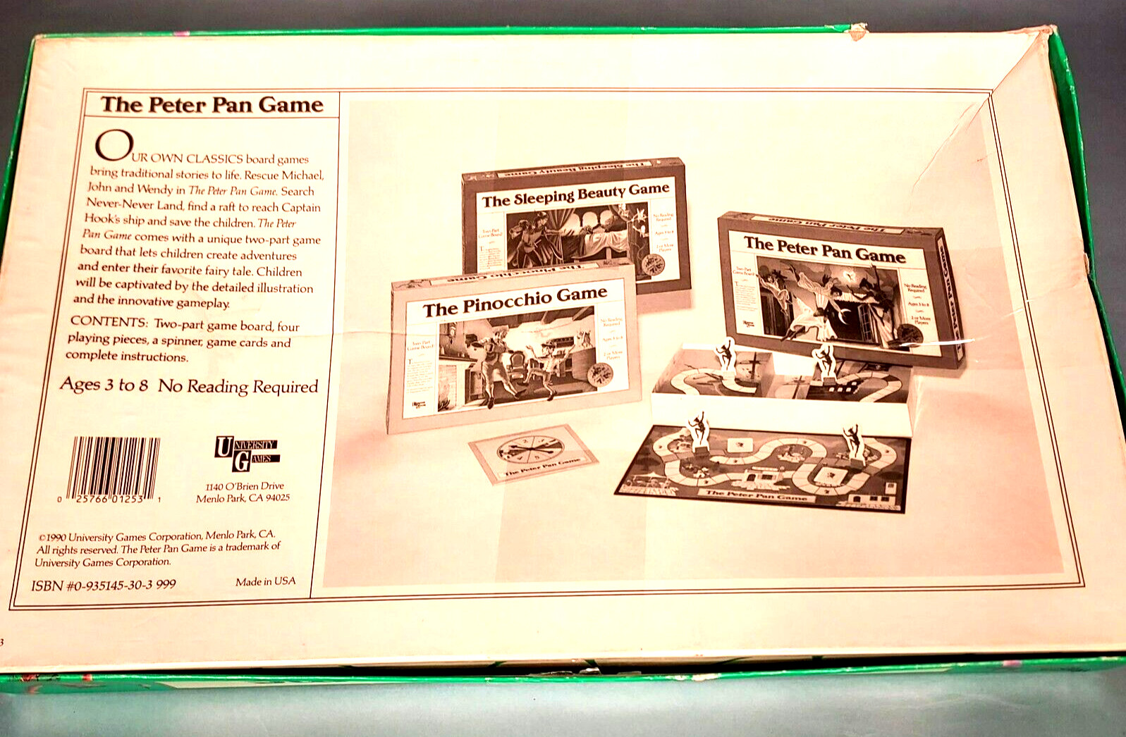 Vintage The Peter Pan Game 1990 University Games Complete