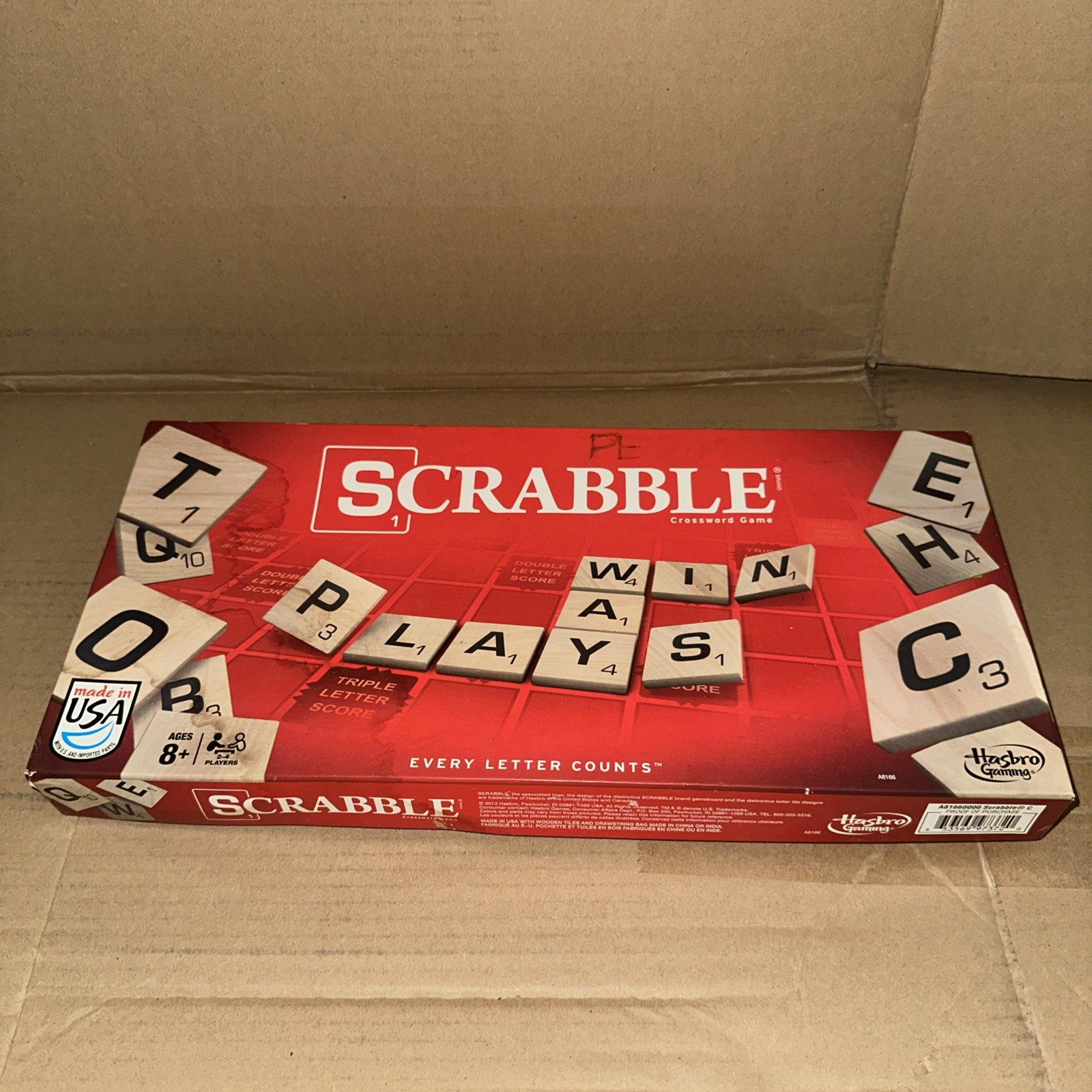 Hasbro Gaming Scrabble Crossword board game A8166 intact AND complete 100 TILES