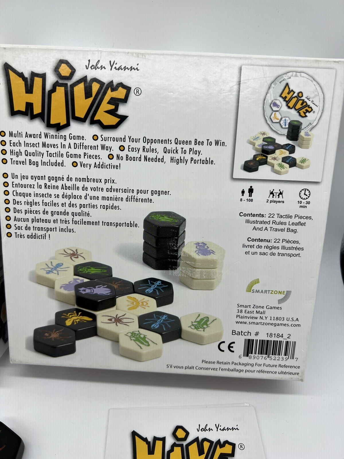 Hive Board Game John Yianni Gen42 Smart Zone Insects Portable Travel – Complete