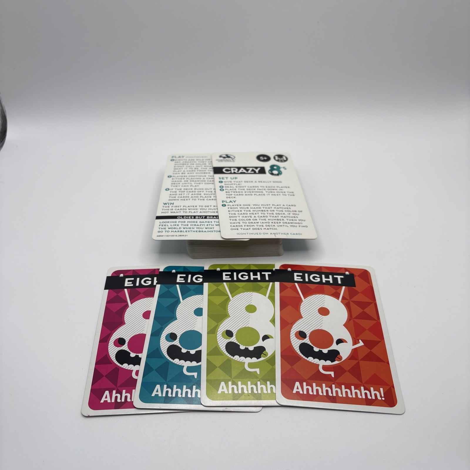 Marbles The Brain Workshop Crazy 8s Card Game Complete with Instructions