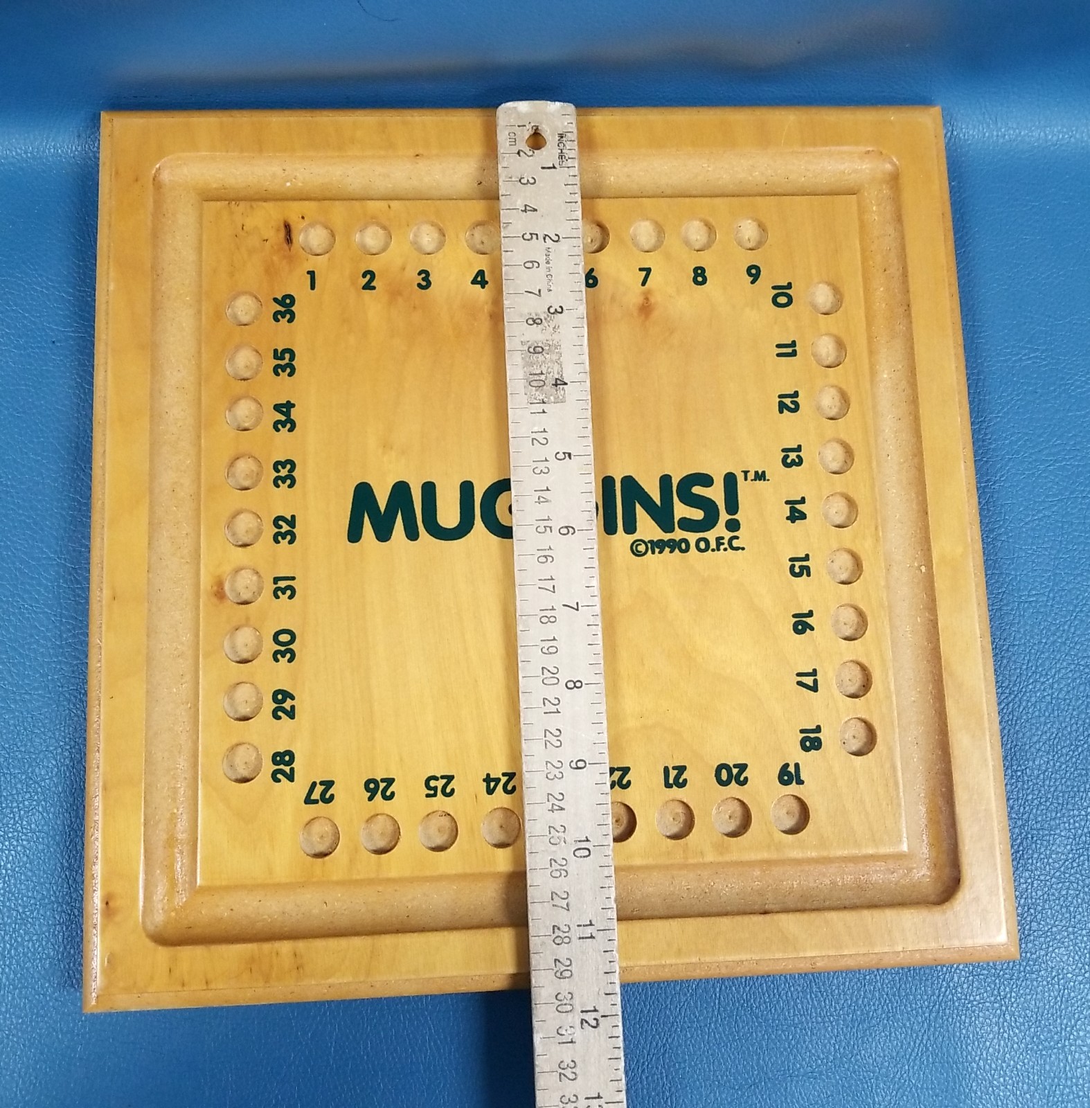 Muggins & Knock-Out Educational Math Wooden Board Game 1992 Double Sided