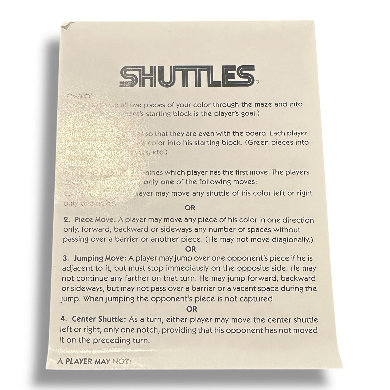 Shuttles The Moveable Maze Strategy Game 1998 University Games 04000 Complete
