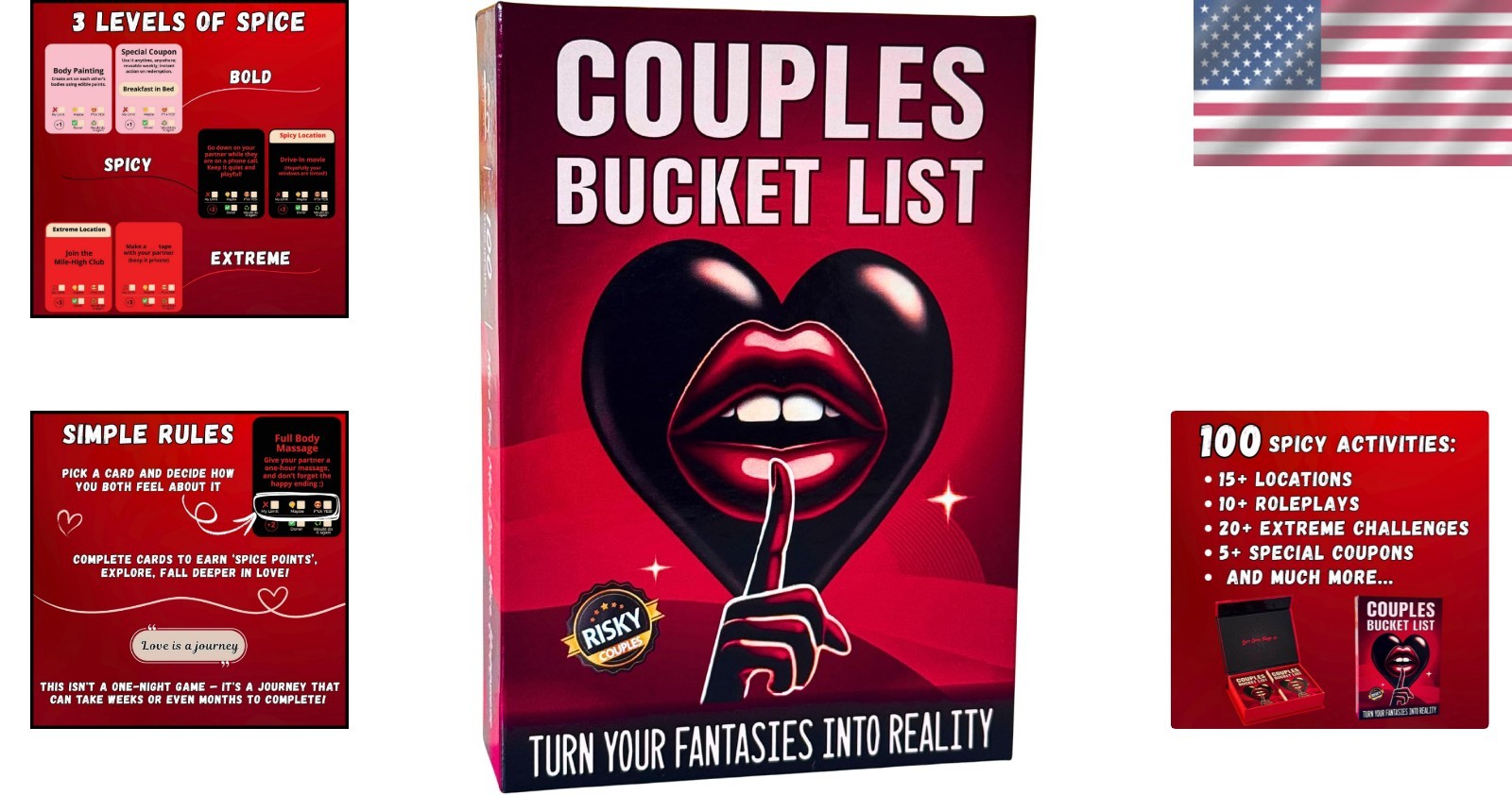 Anniversary & Valentine’s Gift: 100 Spicy Dares for Couples to Ignite Romance