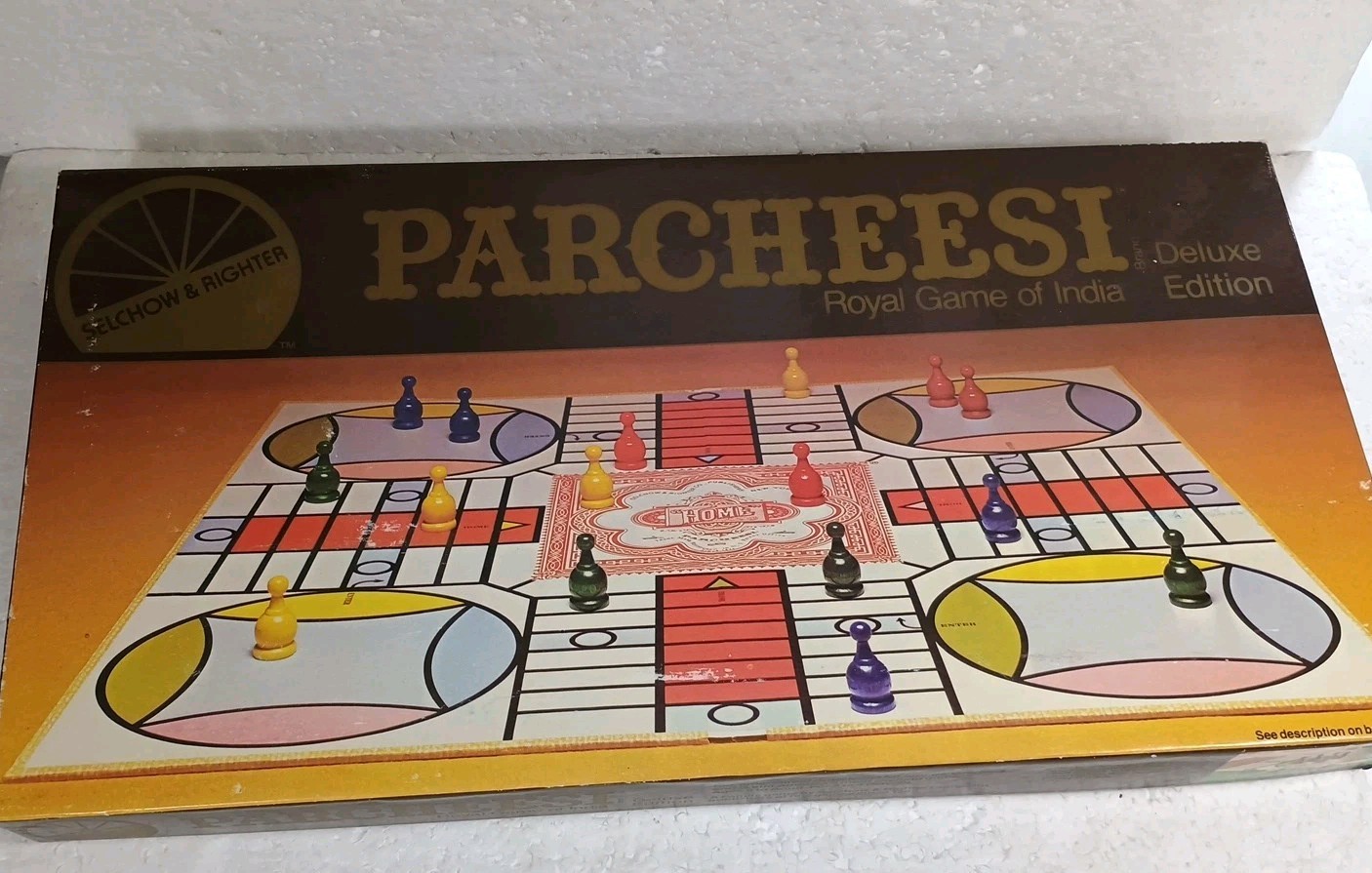 1982 Parcheesi Game Deluxe Edition Selchow & Righter COMPLETE Deluxe Edition