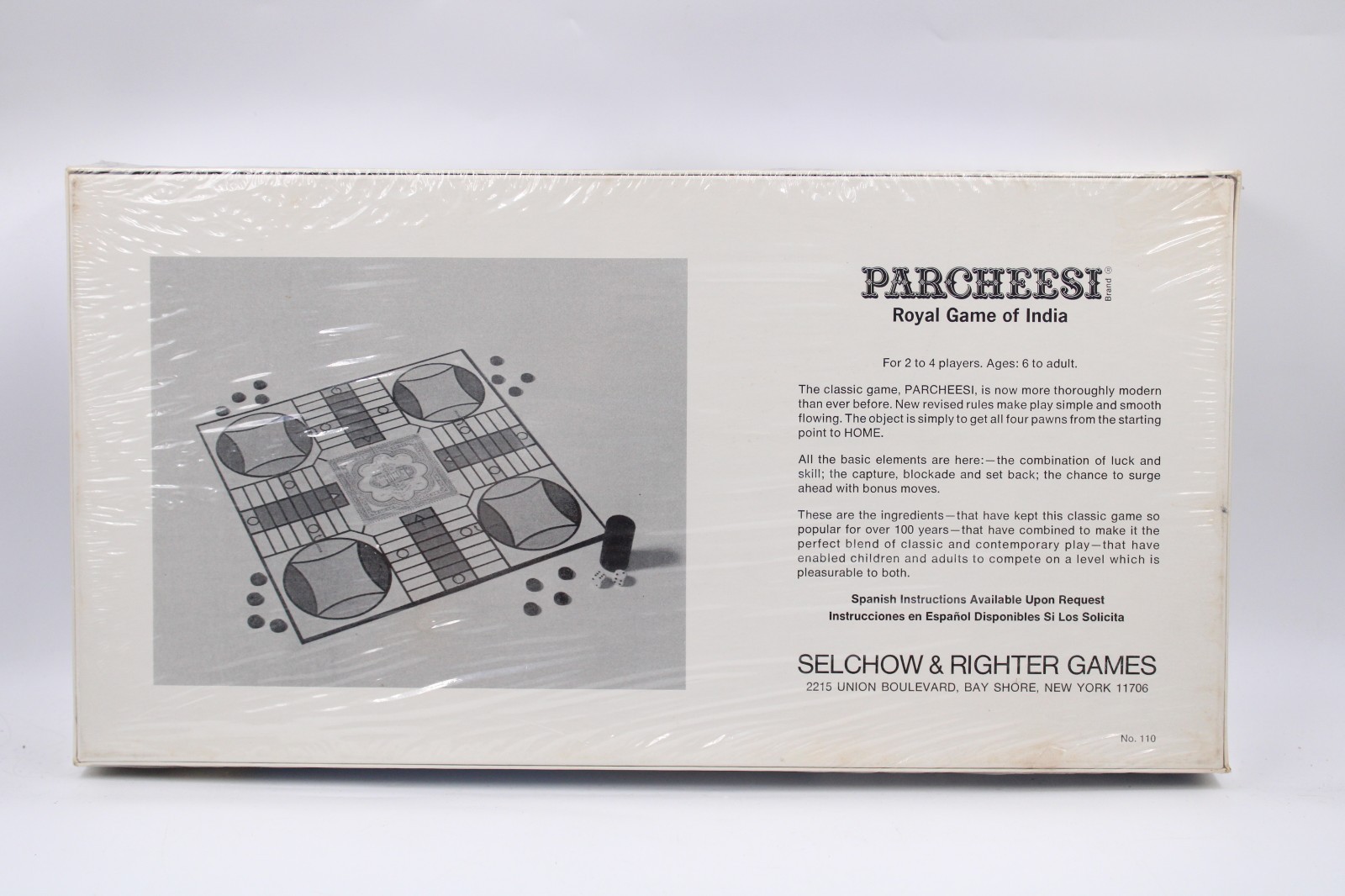 Vtg 1975 PARCHEESI Royal Game of India S&R NEW SEALED Board Game USA no. 110