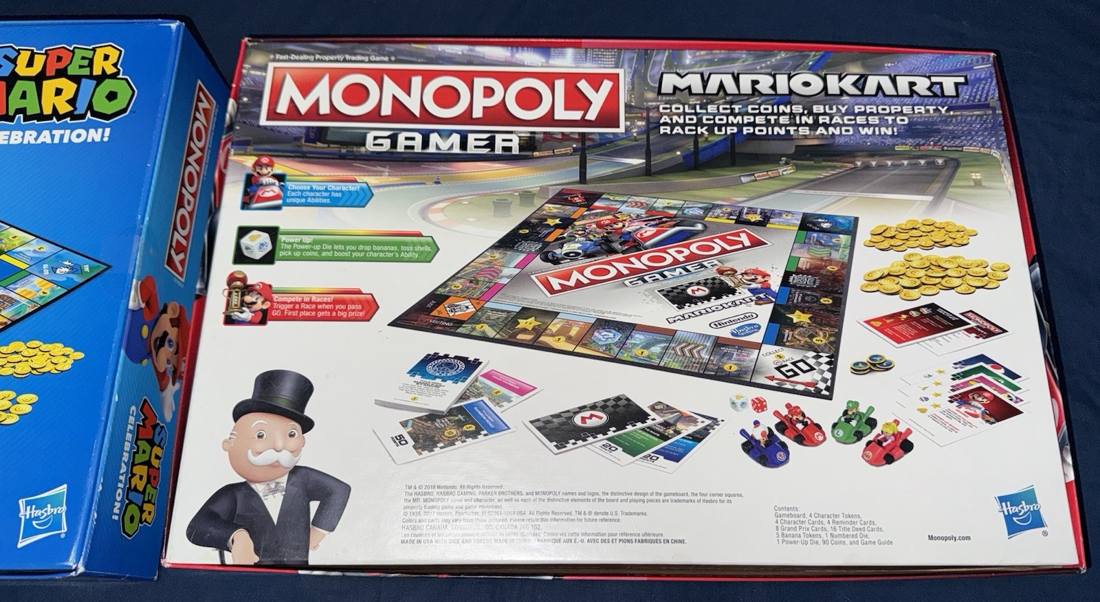 Super Mario Menopoly Bundle Set Of 2 Complete Games Used W/Bonus Characters