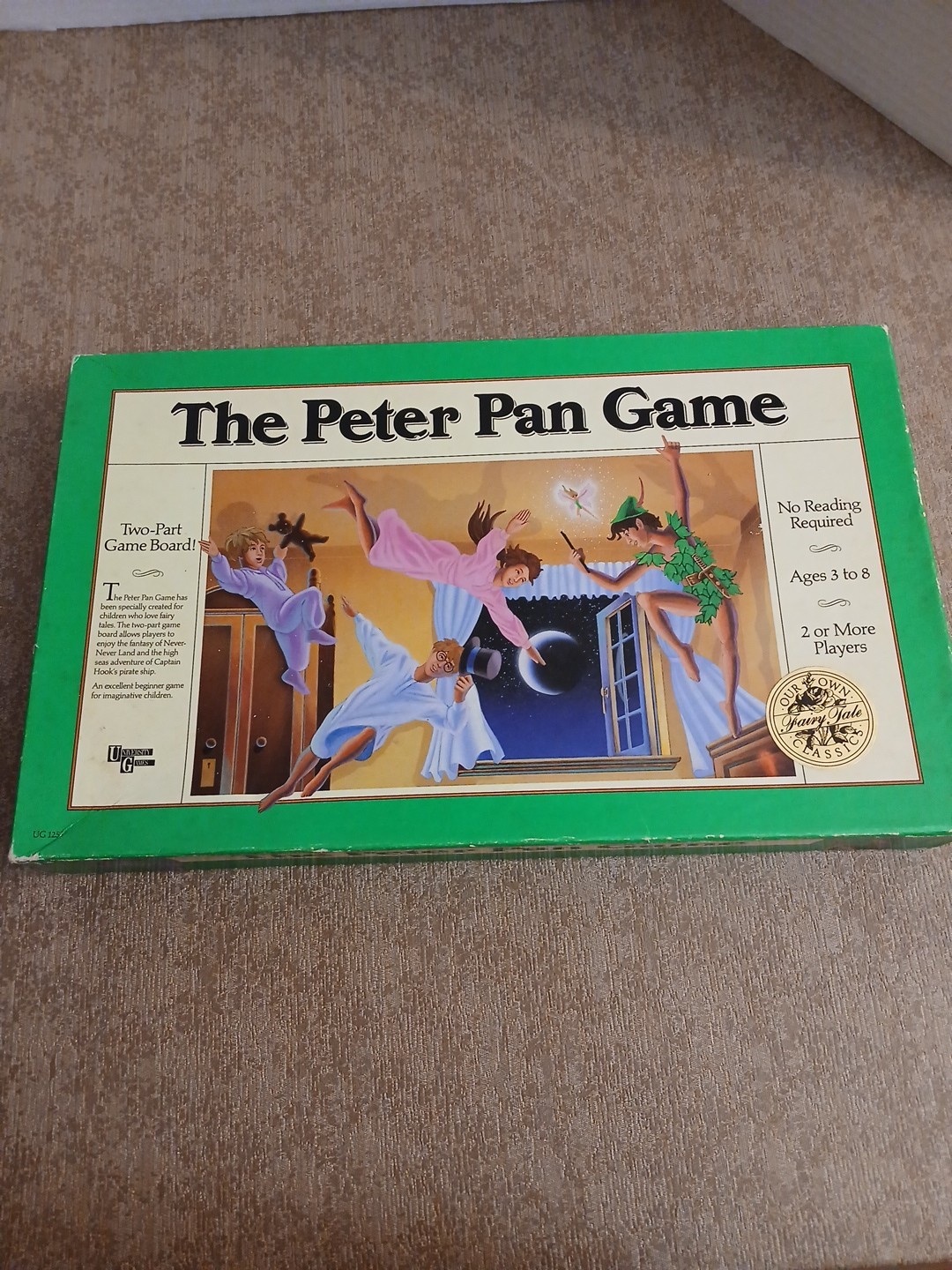 Vtg 1990 University Games the Peter Pan Board Game COMPLETE /NO READING age 3-8