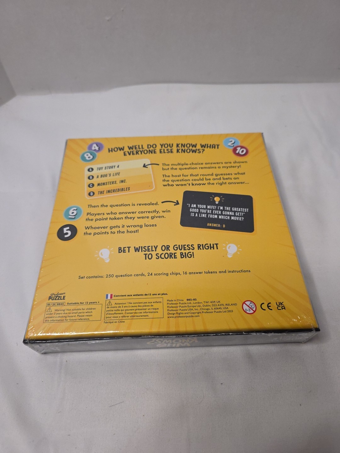 Who Knows? Trivia Game Professor Puzzle | 2-8 Players Brand New Sealed