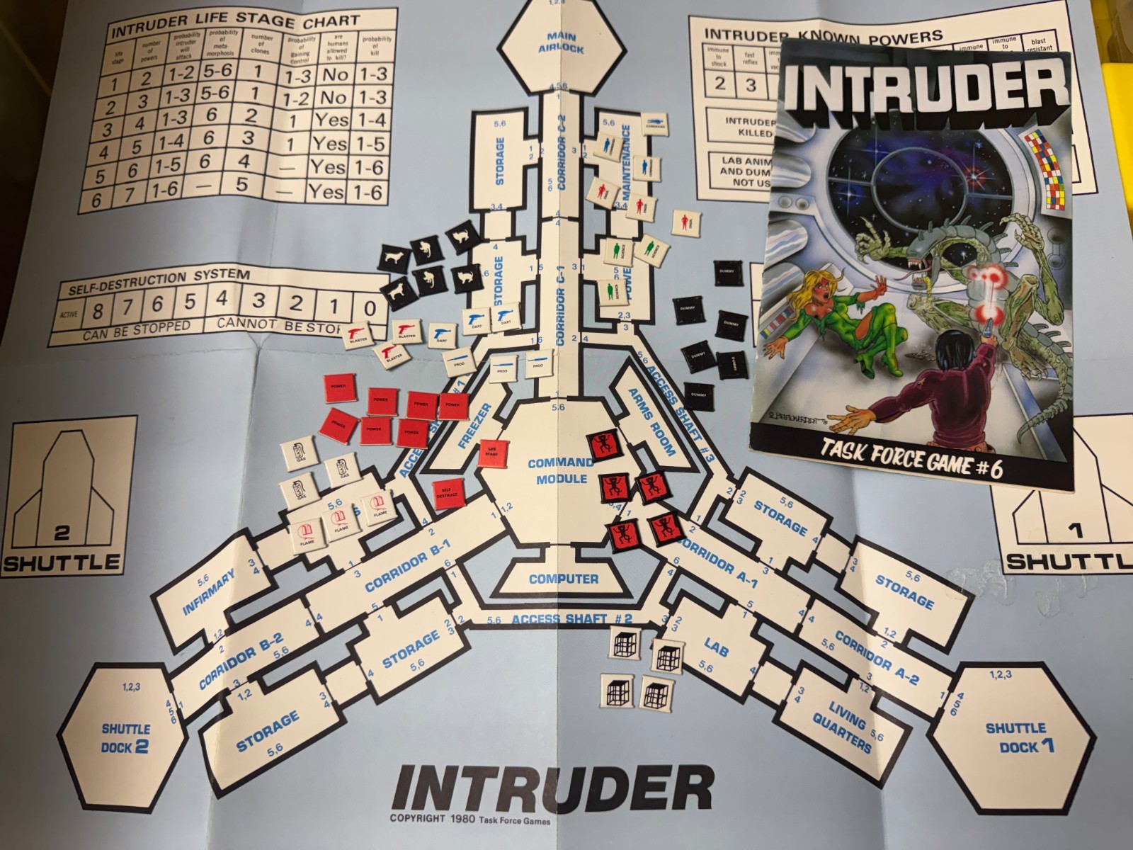 Task Force Games #6 INTRUDER Space Alien Game Solitaire Solo or 2+ players