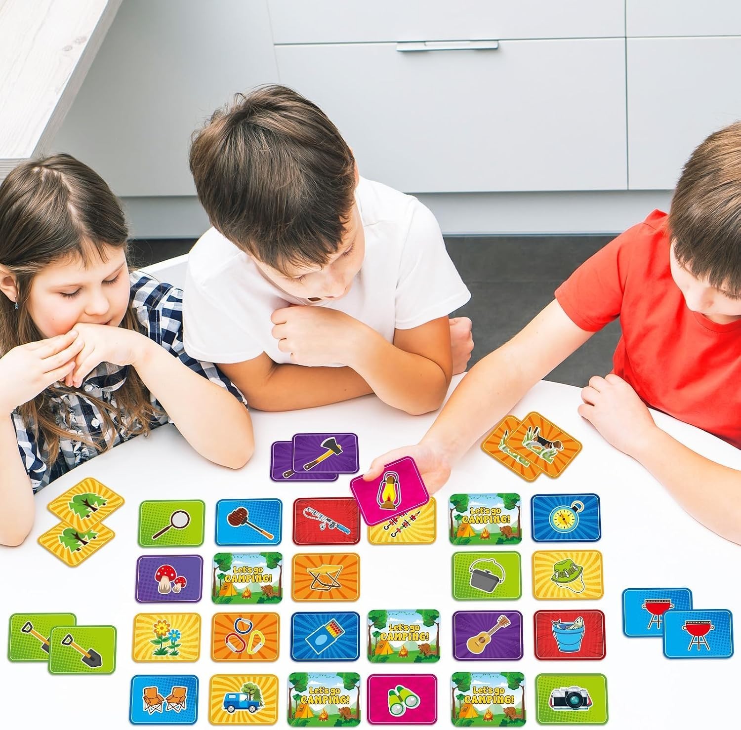 100 PCS Summer Camp Memory Matching Game for Kids Aged 3-8 – Educational Fun