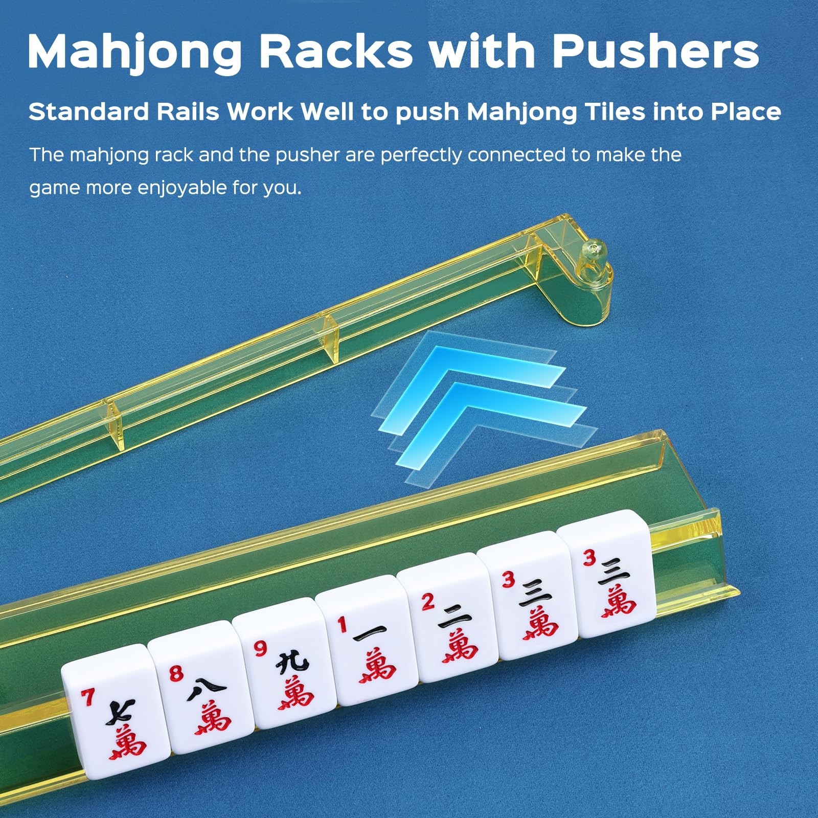 FamRica Mahjong Racks with Pushers, 4PCS All-in-One Tile Colourful