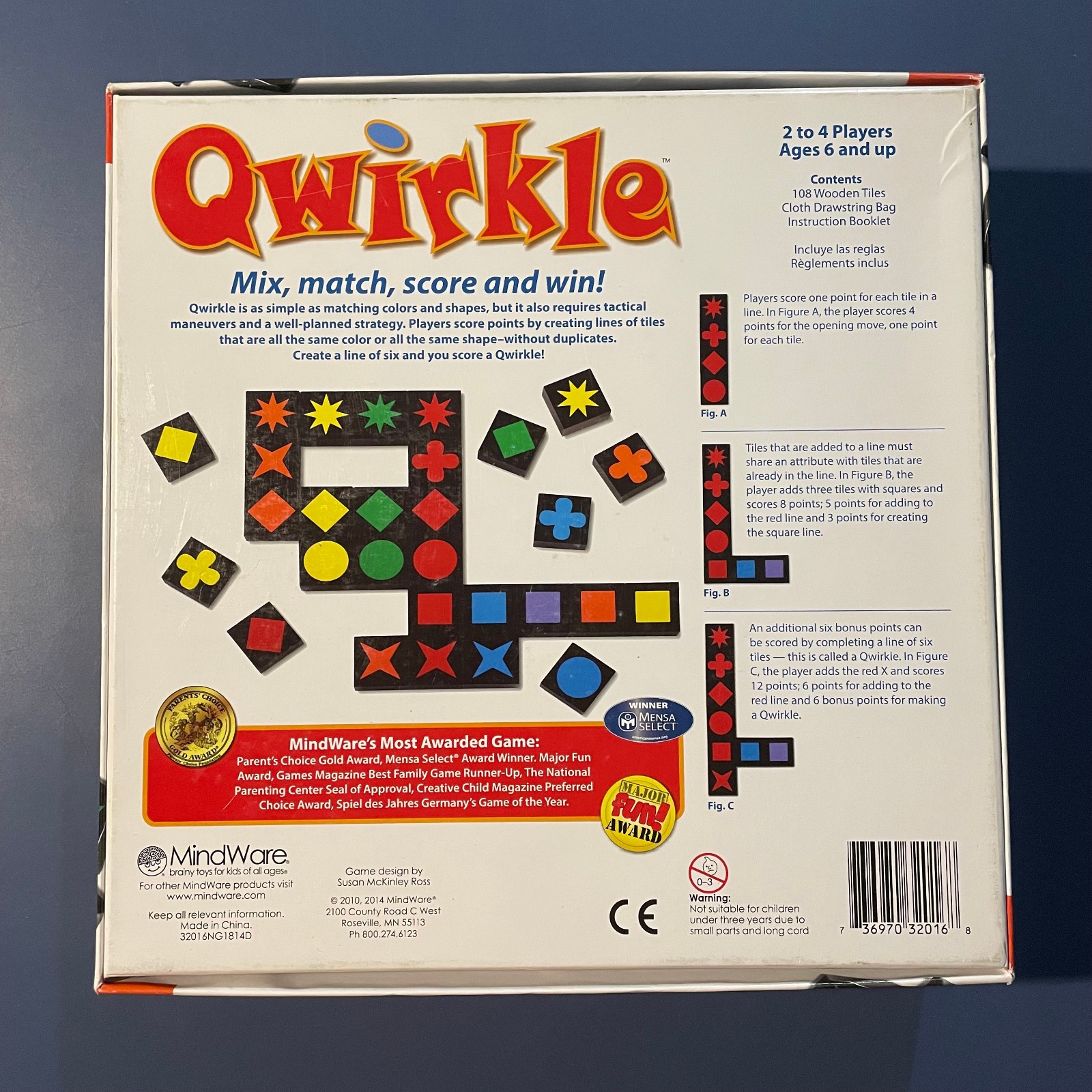 Qwirkle Game 2014 100% COMPLETE in Box Mindware