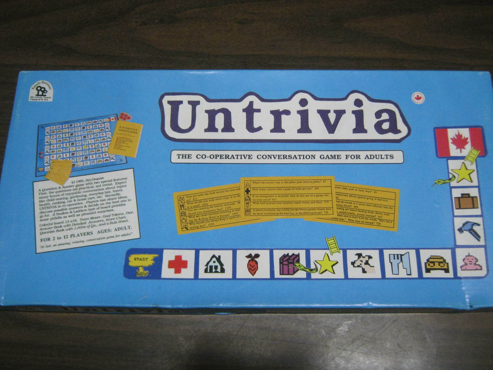 Untrivia Game Family Pastimes Conversation Game For Adults 2 to 12 Players