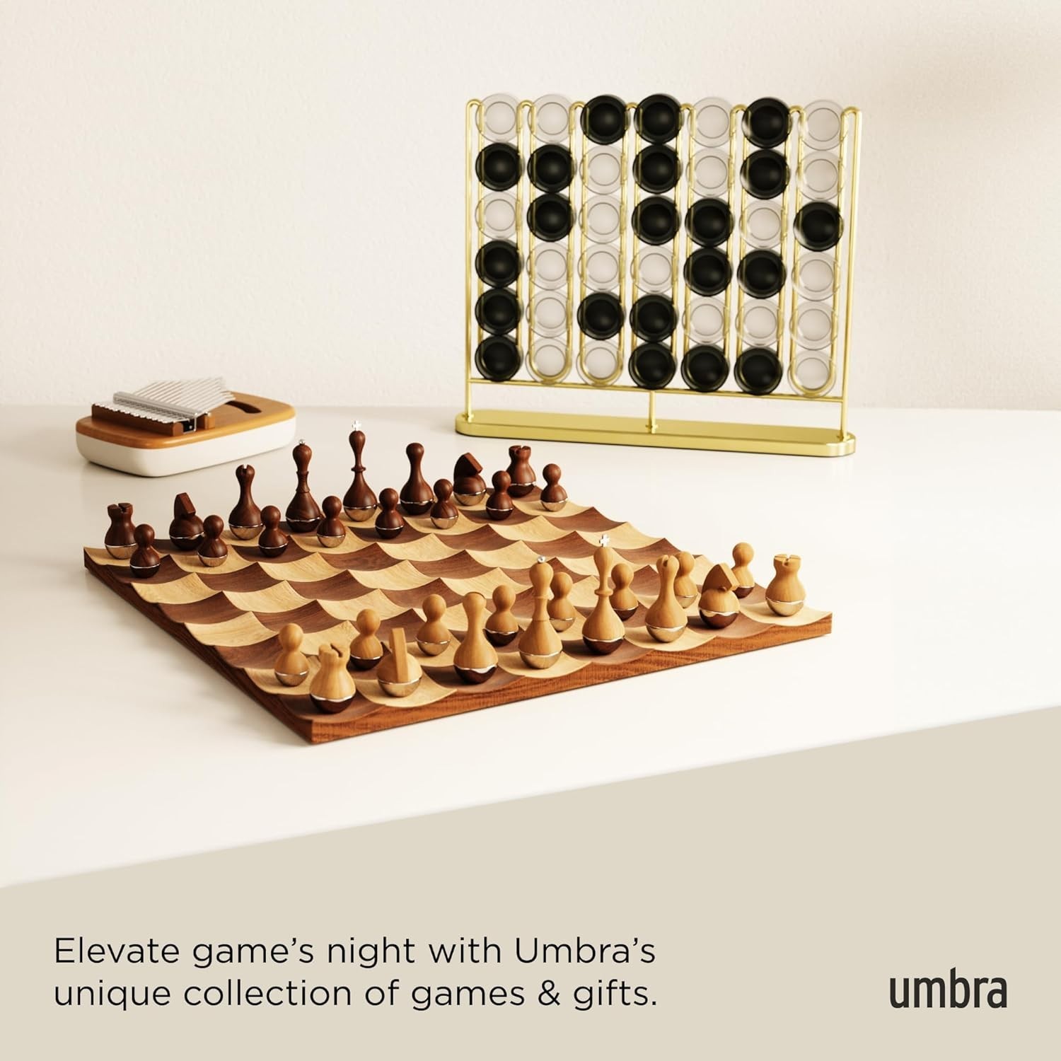 Umbra Sung Woo Park Design STAX – Four in a Row – BRASS