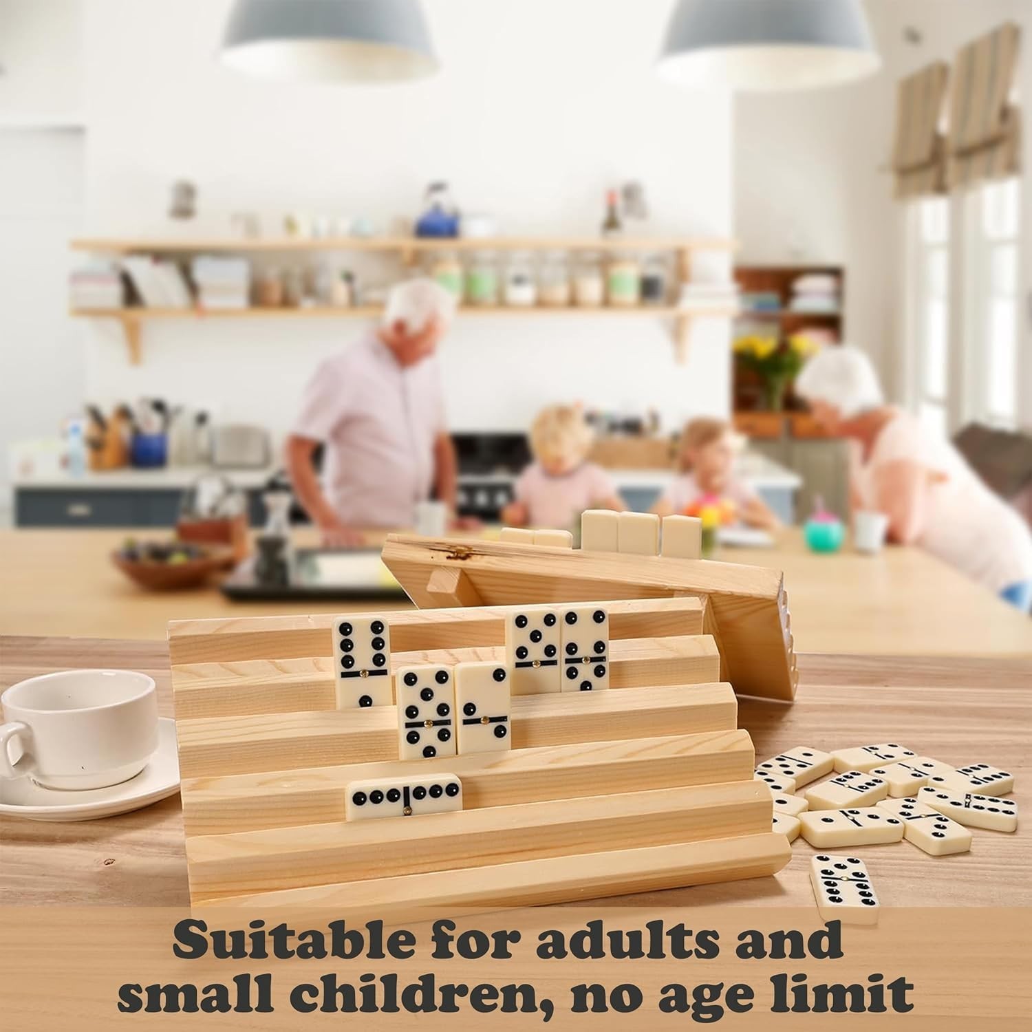 Dominoes Set for Adults, Dominos Set with 28 Ivory Tiles, Double Six Dominos Gam