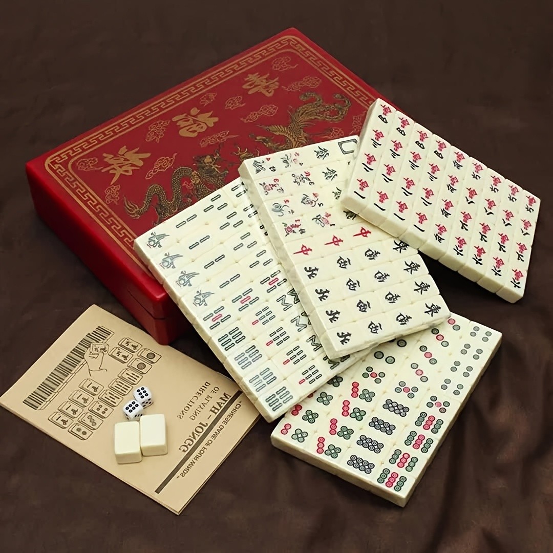 Mini Chinese Mahjong Set, Sturdy Construction of Easy To Read Mahjong Game