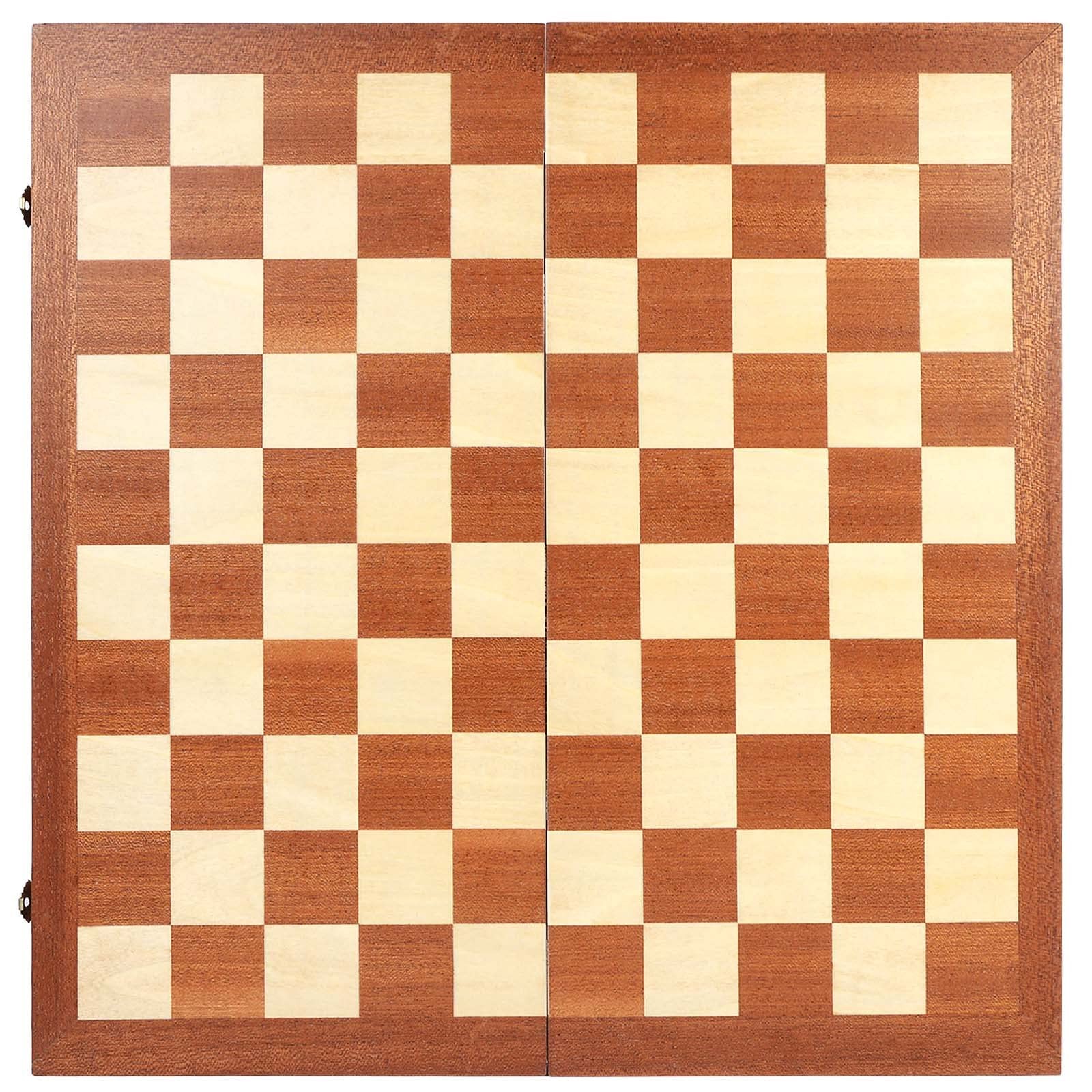 VAMSLOVE 15inch Checkers Folding Wooden Game Set, 100 Square Checkerboard Int…