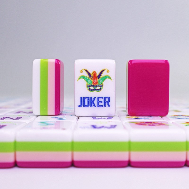NEW! Vibrant Layered Mahjong Tiles Full American Set 160Tiles – Rosered acrylic