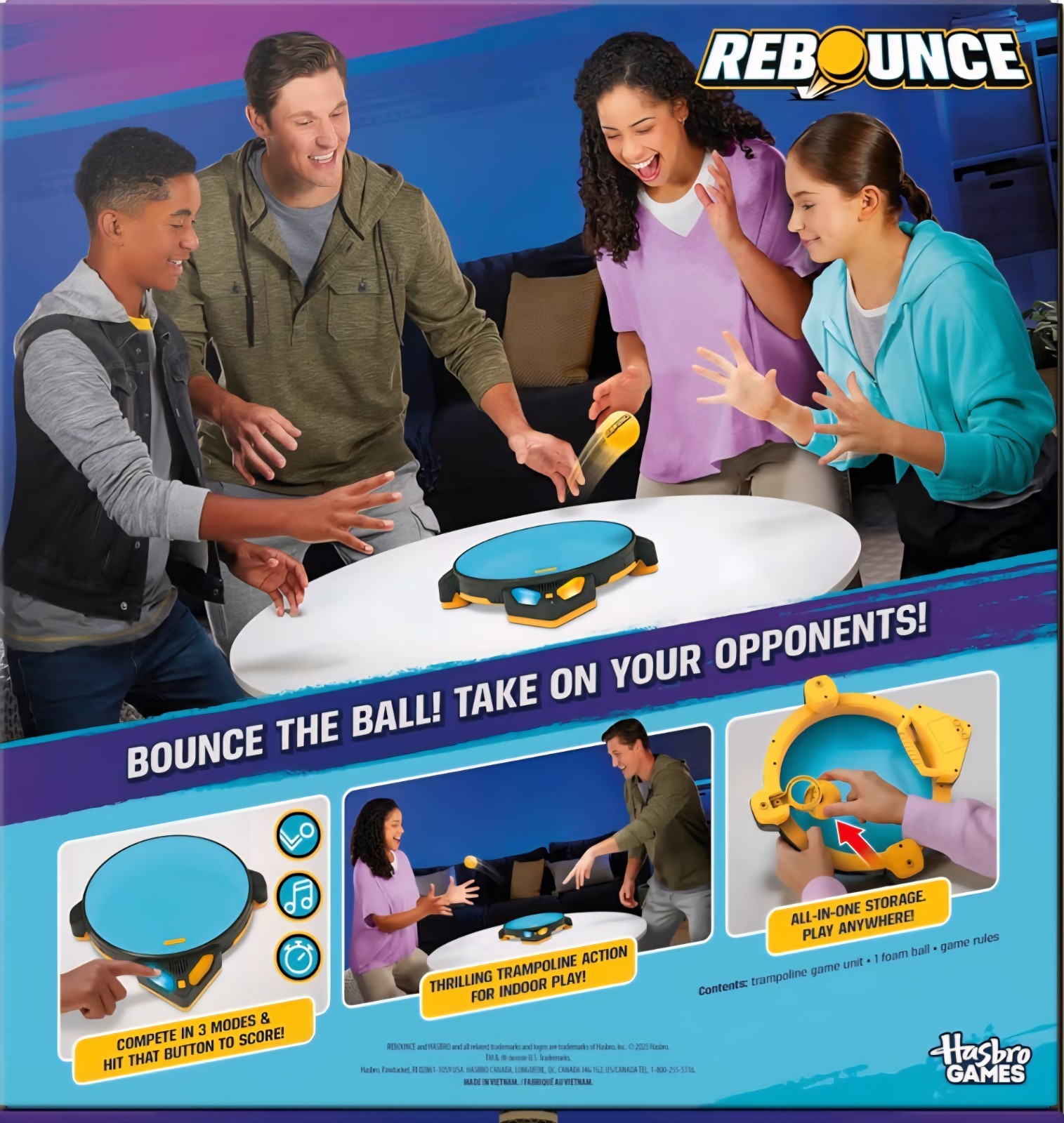 Rebounce game electronic action game for family