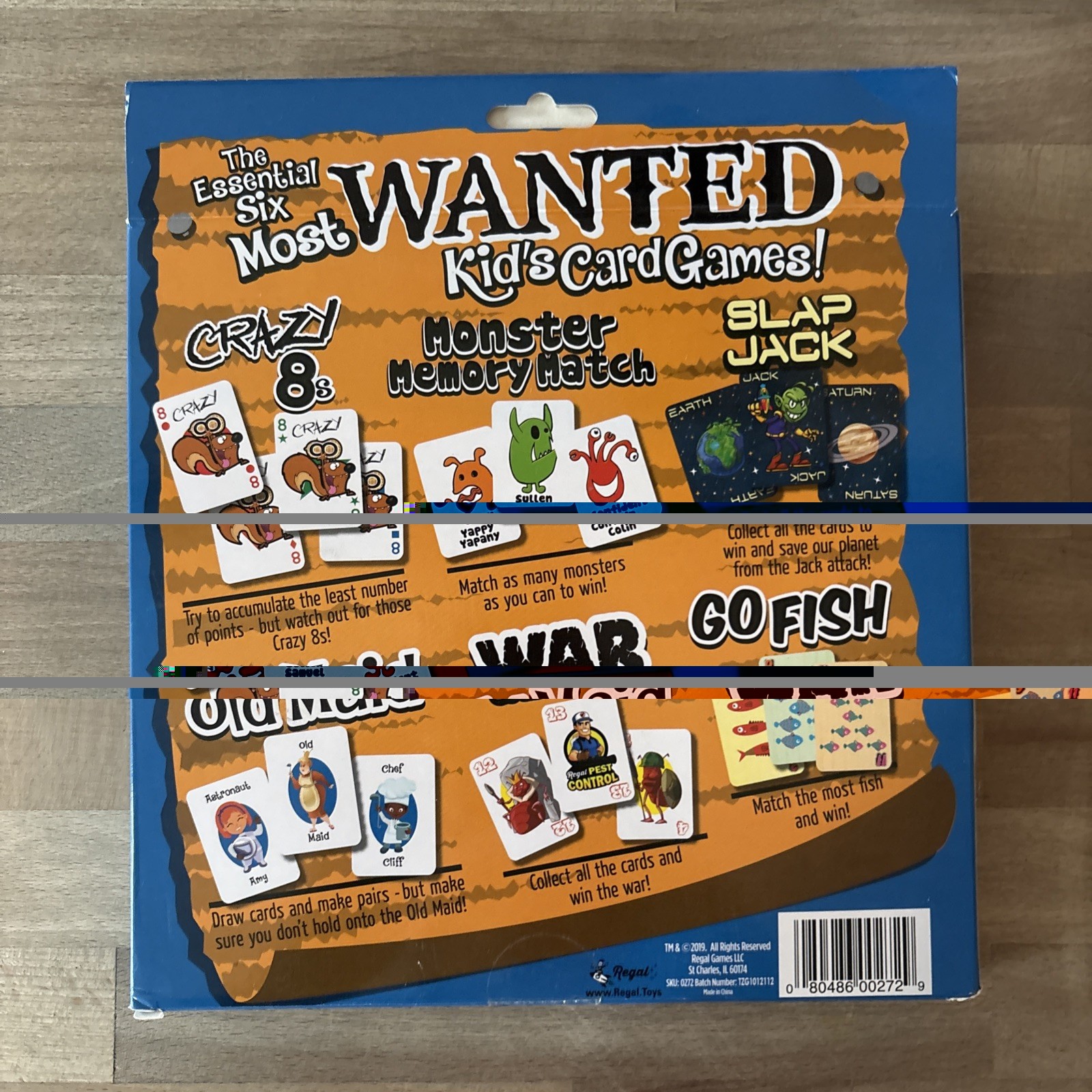 Regal Games Card Games for Kids – Go Fish, Crazy 8’s, Old Maid, Slap Jack, NEW