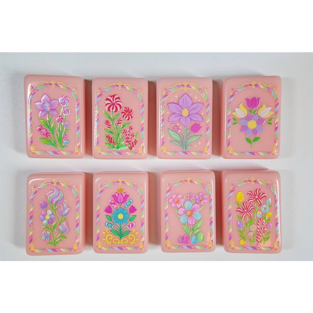 Engraved American Mahjong Tiles set 160 tiles lux pink ballet Christmas