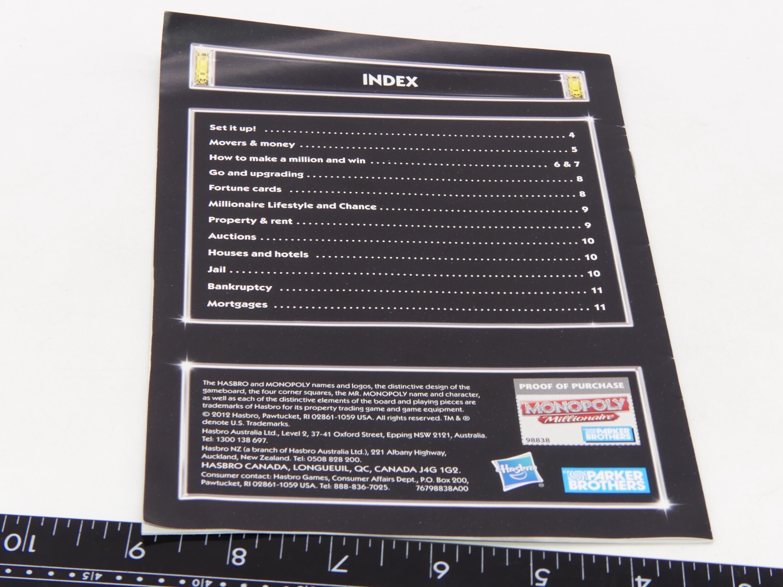 2012 Monopoly Millionaire Board Game Instruction Manual Rules Only