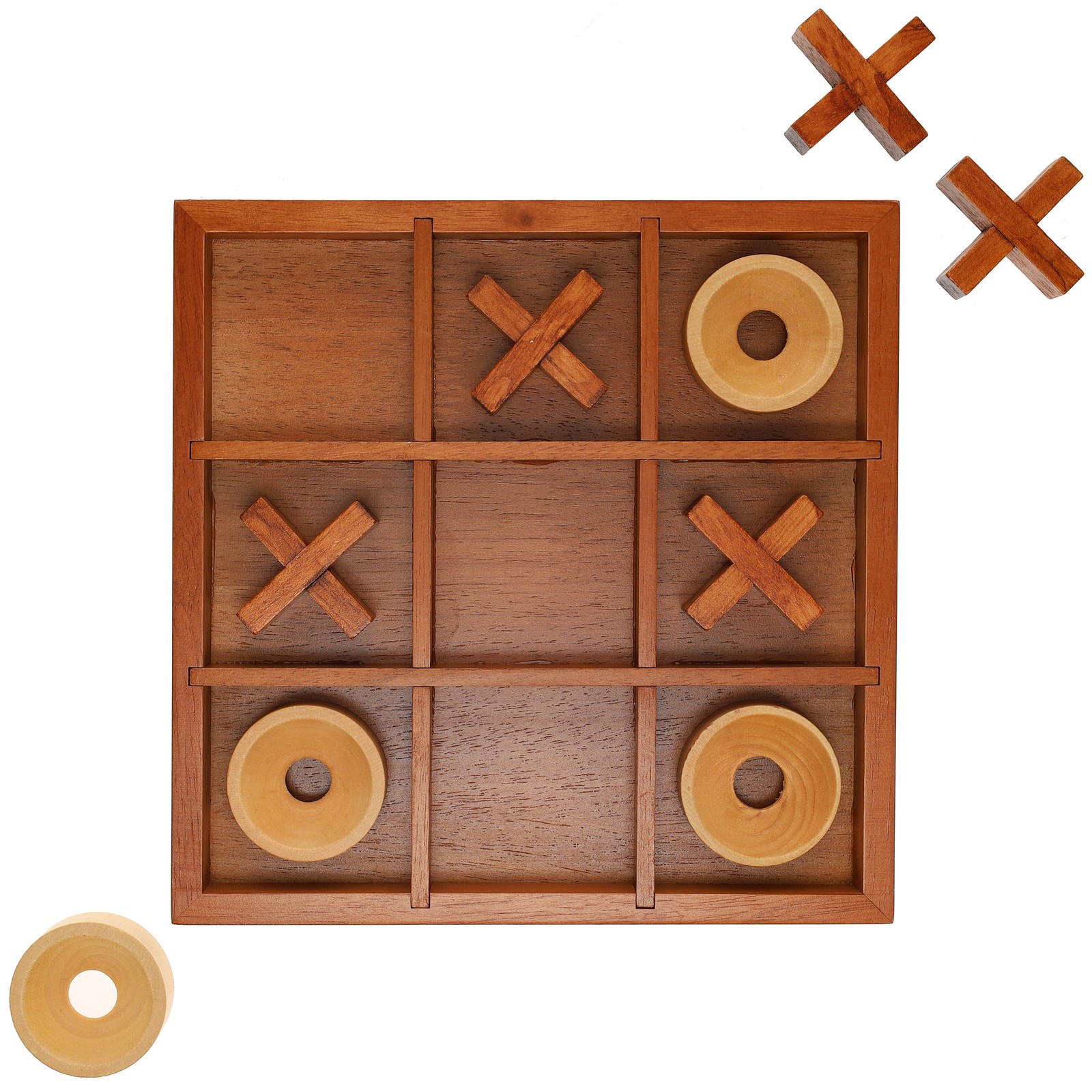 WE Games Tic Tac Toe Wooden Board Game, Patio Decor, Outdoor Games, Backyard