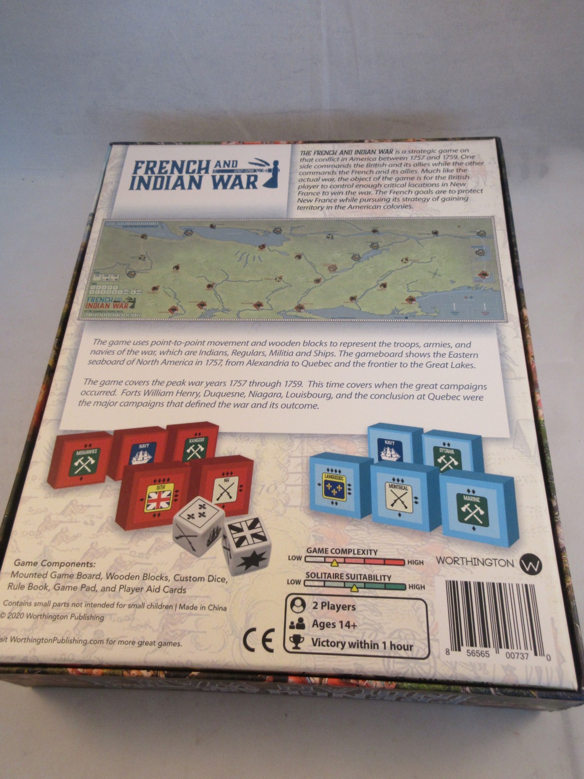Worthington Games French and Indian War Block Wargame Strategy, complete