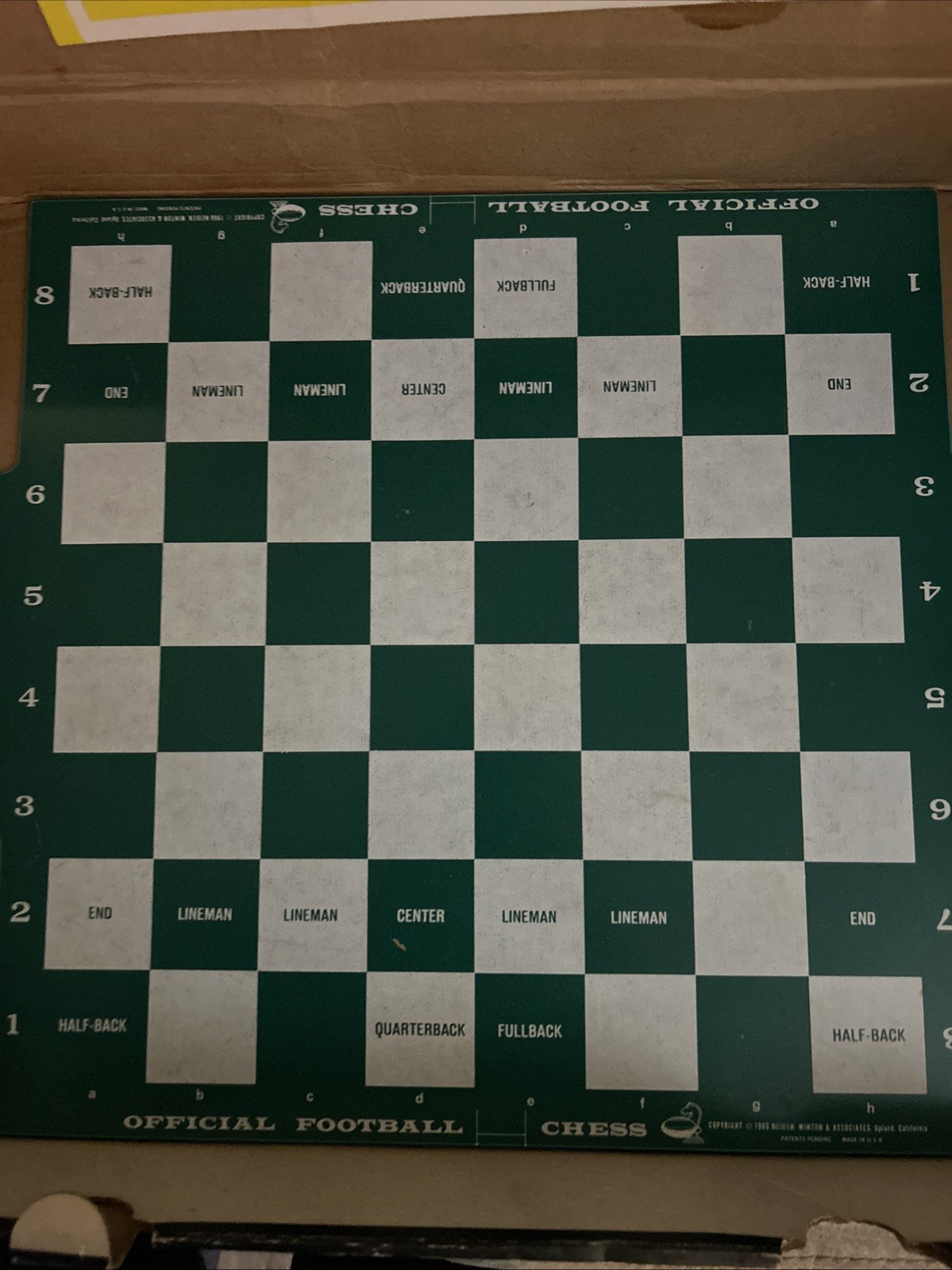 Vintage 1967 Diversified Creations Official Football Chess Set. COMPLETE