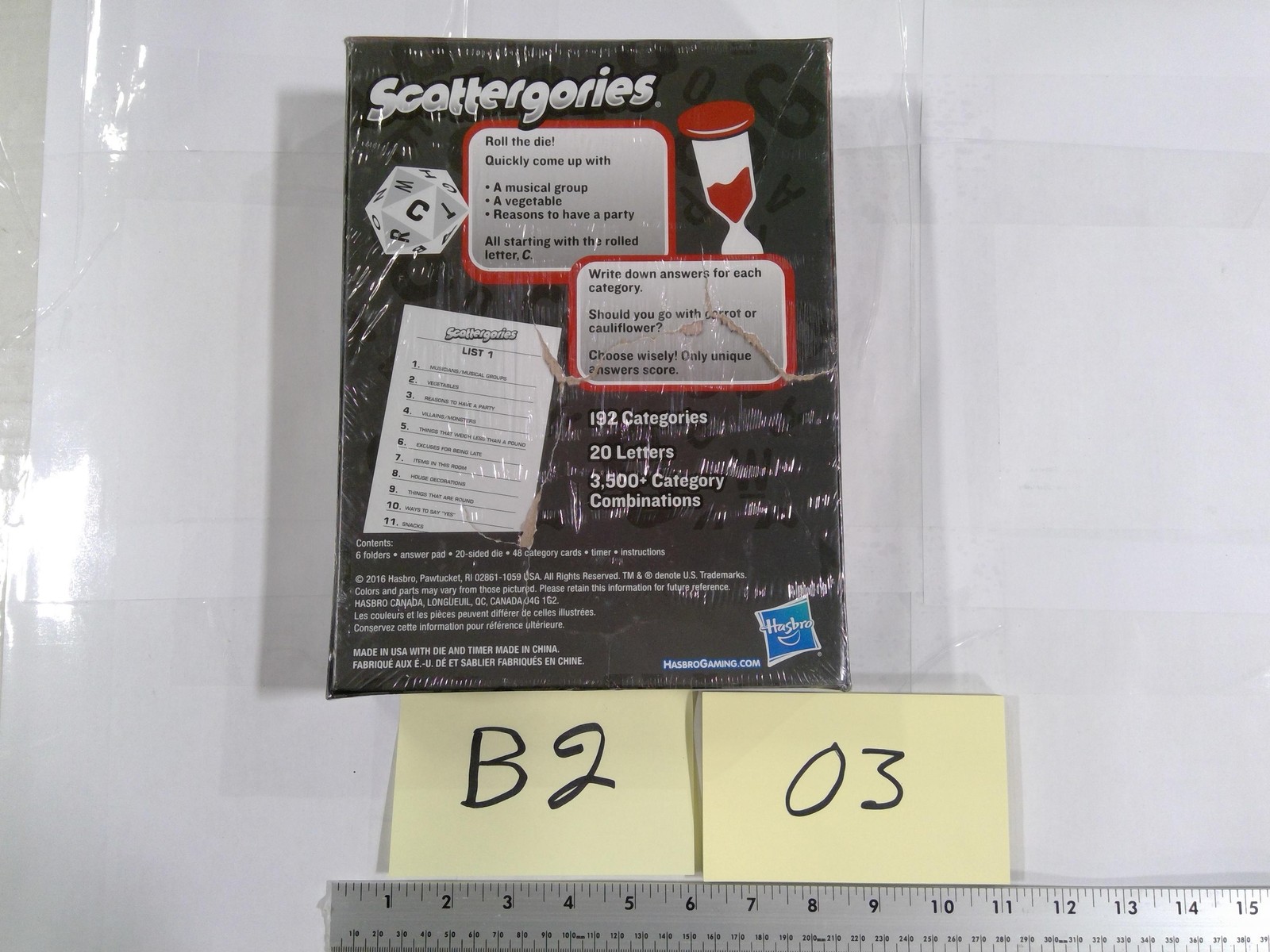 Hasbro Scattergories Word Board Game 2-6 Players 12+ Family Party New Sealed