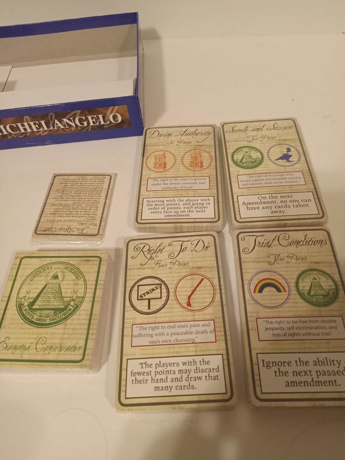 Bill of Rights Board Game (2008) 100% Complete Unused Bucephalus Games