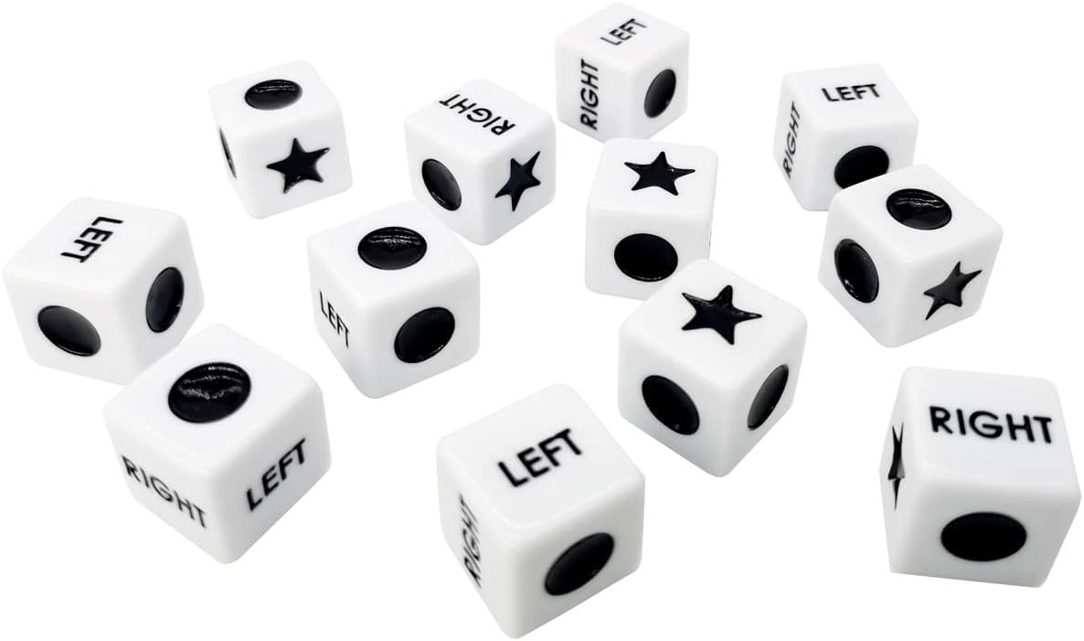 Left Right Center Dice Game Set – 12 Standard Dice Only for LRC Play