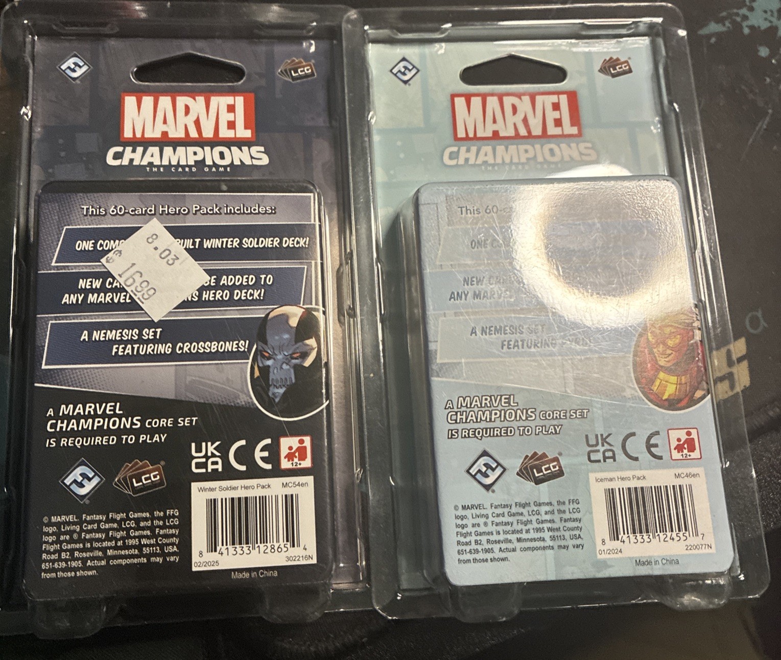 Iceman And Winter Soldier Hero Packs Marvel Champions: The Card Game LCG