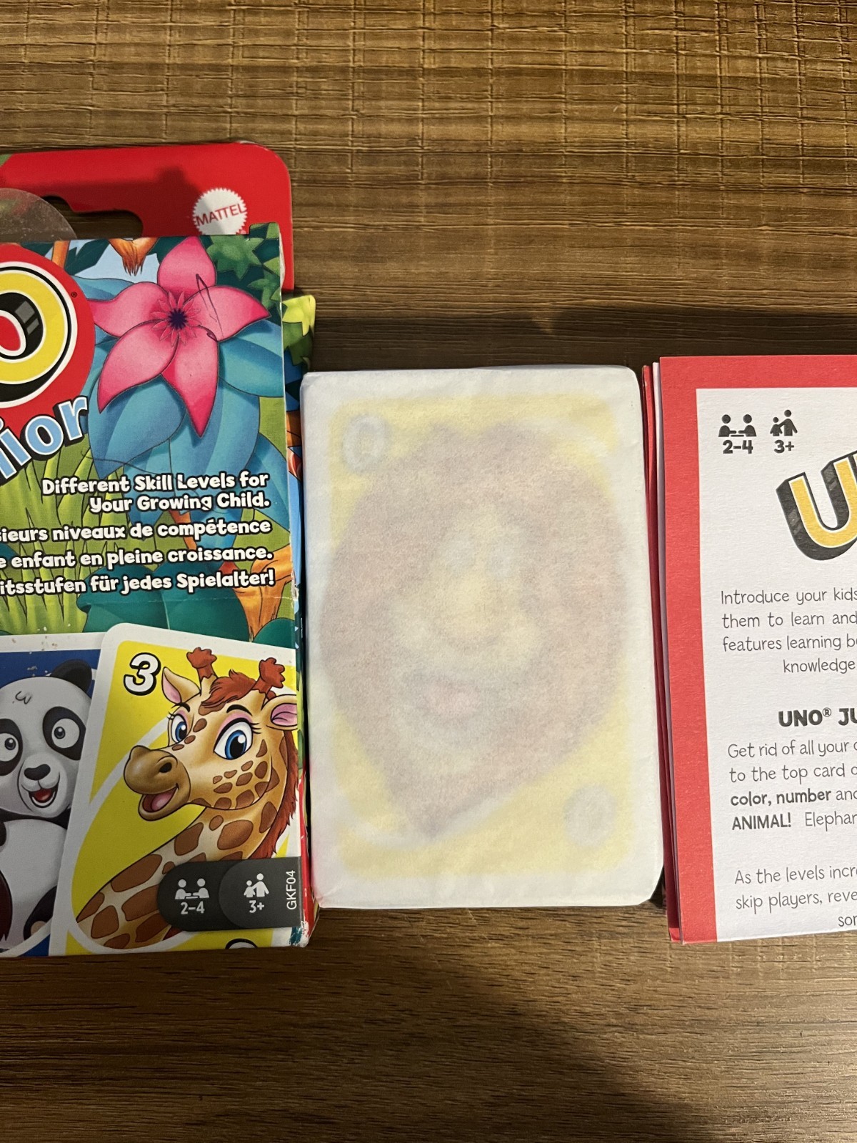 UNO NEW SEALED Junior Card Game 56 Cards Gift Kids 3 Years Old & Up, 2 players