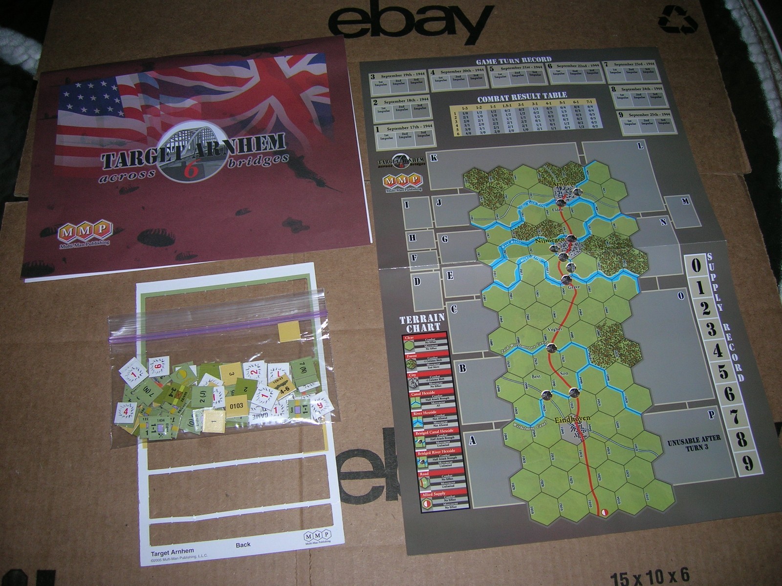 Multiman Wargame Target Arnhem – Across 6 Bridges Bagged punched COMPLETE