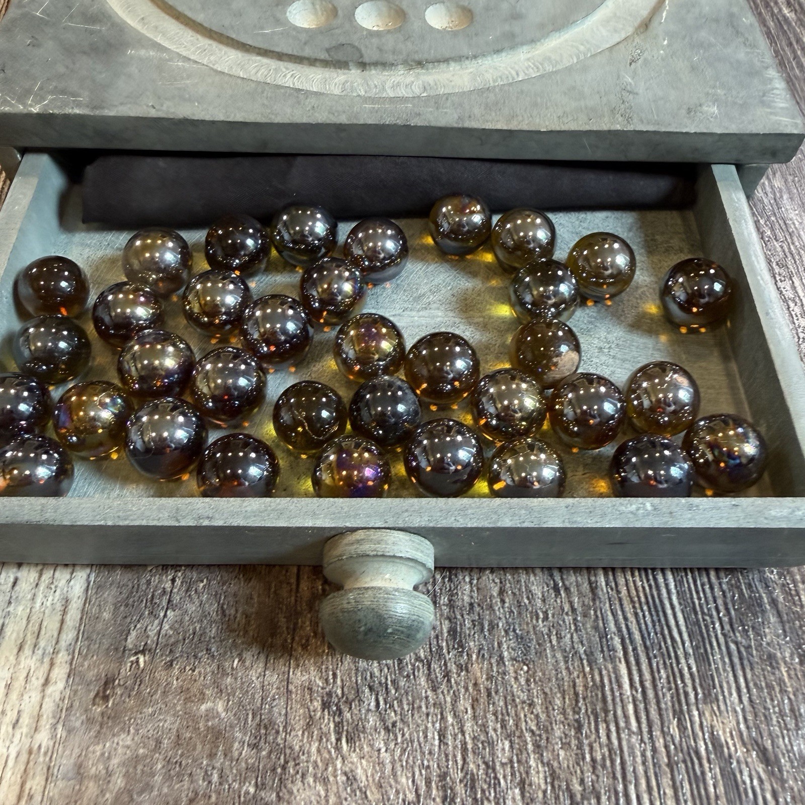 Vintage Marble Solitaire Stone Board Game Made By Domain In India