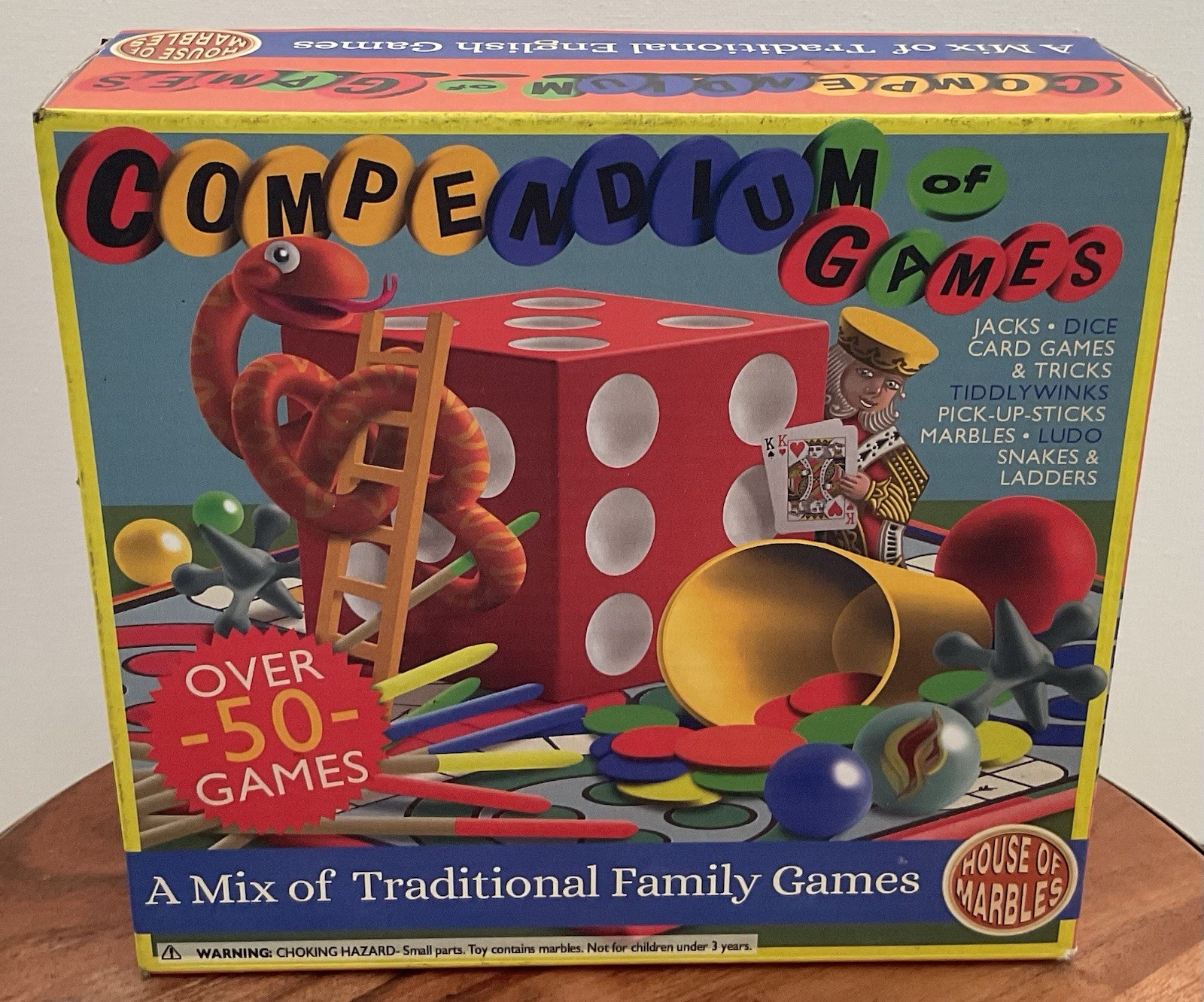 House of Marbles – Compendium Of Games New Open Box -Traditional Family Game Set