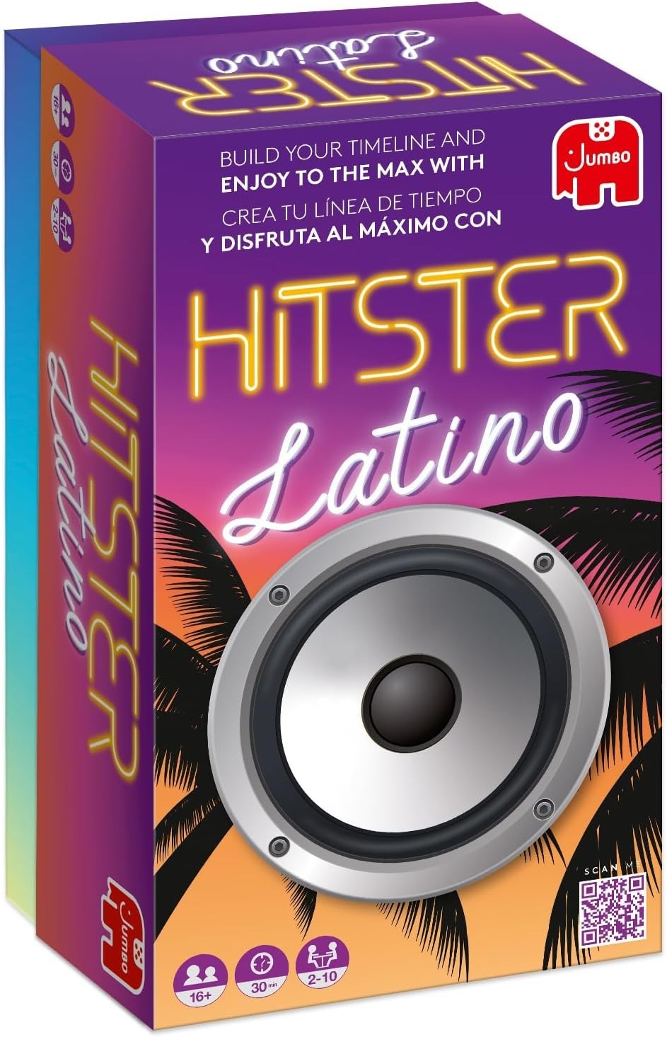 Jumbo Hitster – Latino, Fun Music Quiz Card Game, 2-10 Players – 300 Latin Musi