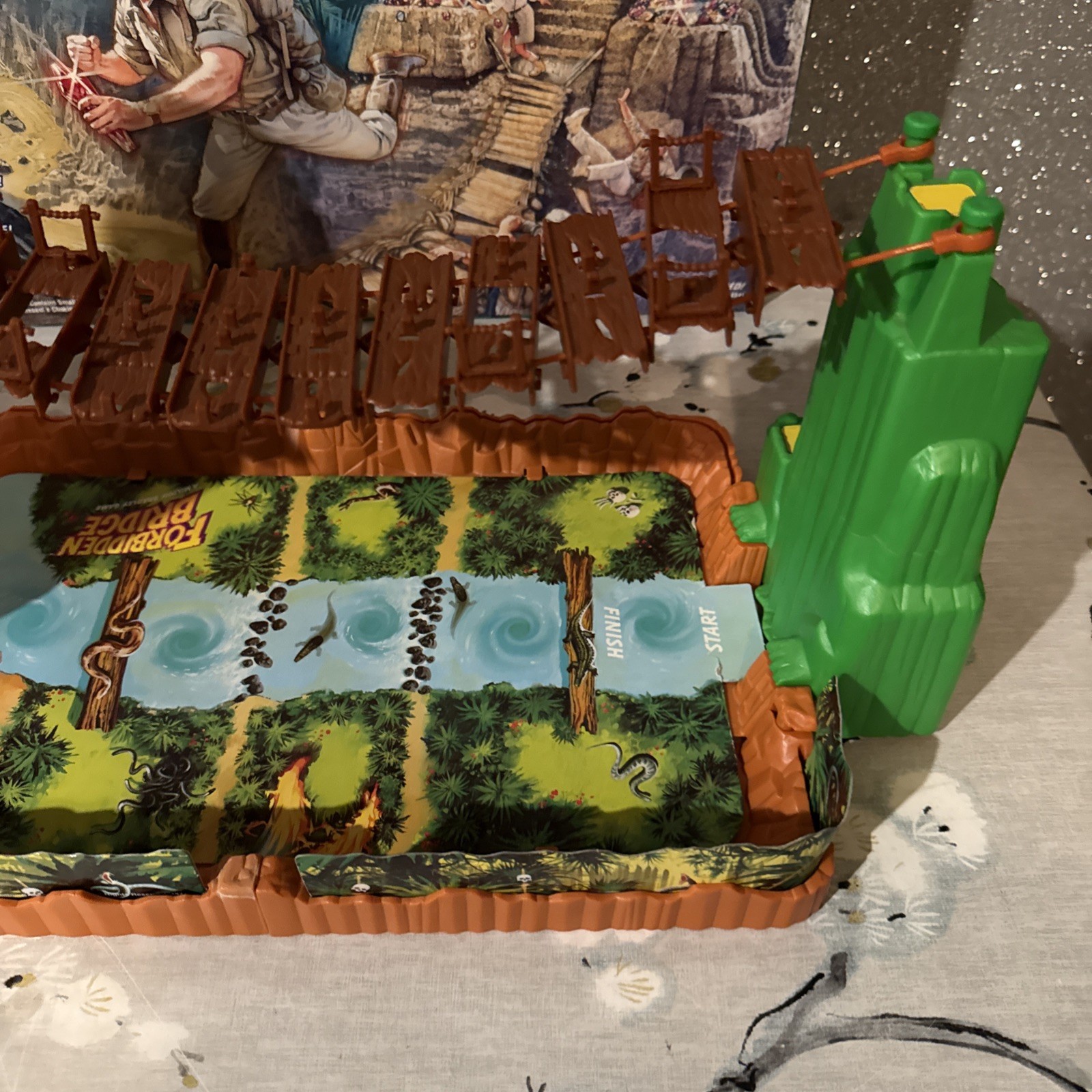 1992 Forbidden Bridge Board Game Milton Bradley Tested WORKING Vintage Rare HTF