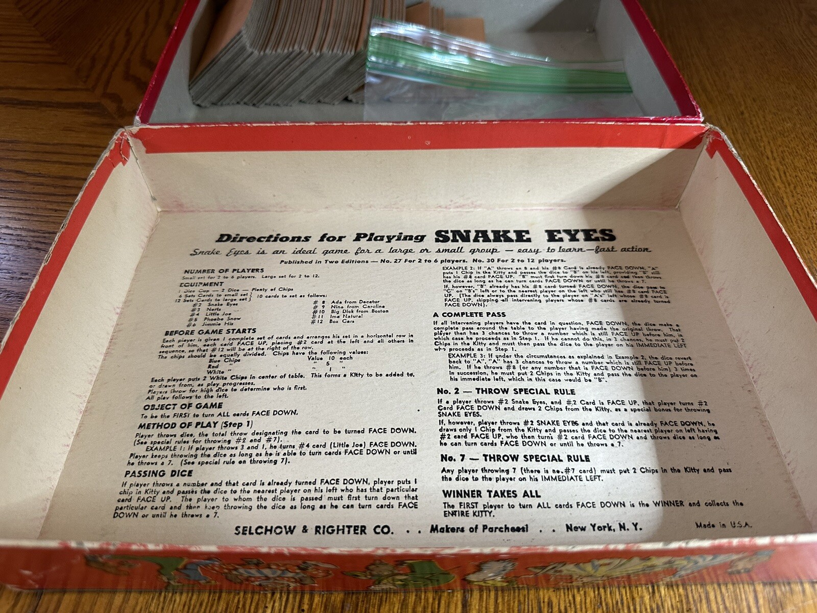 Vintage Snake Eyes No.27 Game Circa 1930s By Selchow & Righter – Fair to Good