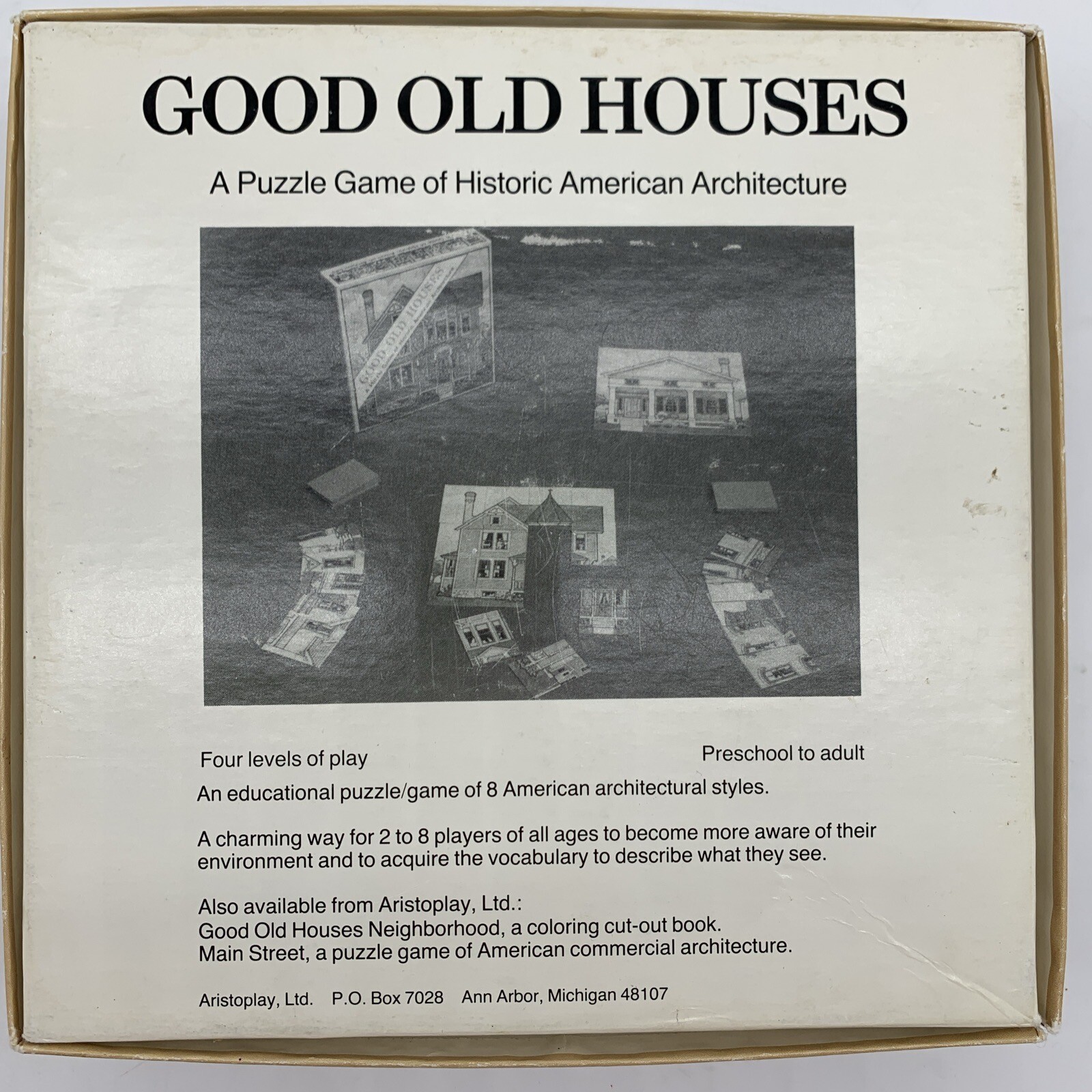 Aristoplay Good Old Houses Puzzle Game Historic American Architecture Styles VTG