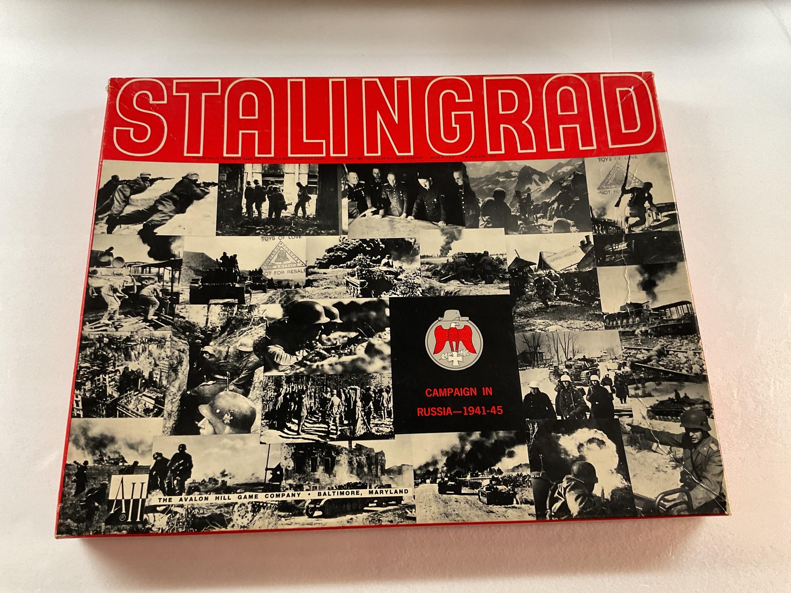 Vintage 1963 Stalingrad Board Game Avalon Hill WWII War Theme USA Red Box
