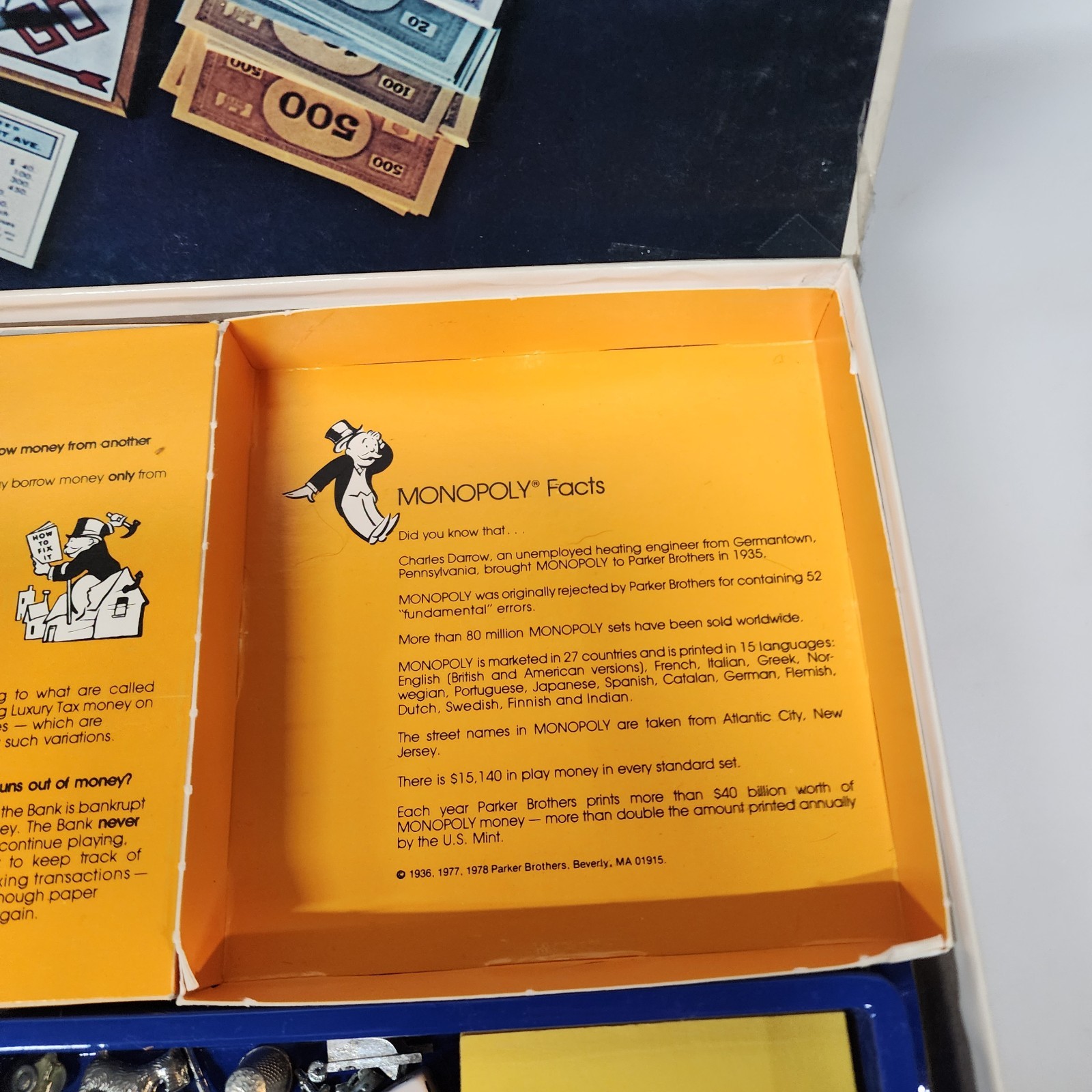 VTG Monopoly 40th Anniversary Edition 1974 Complete