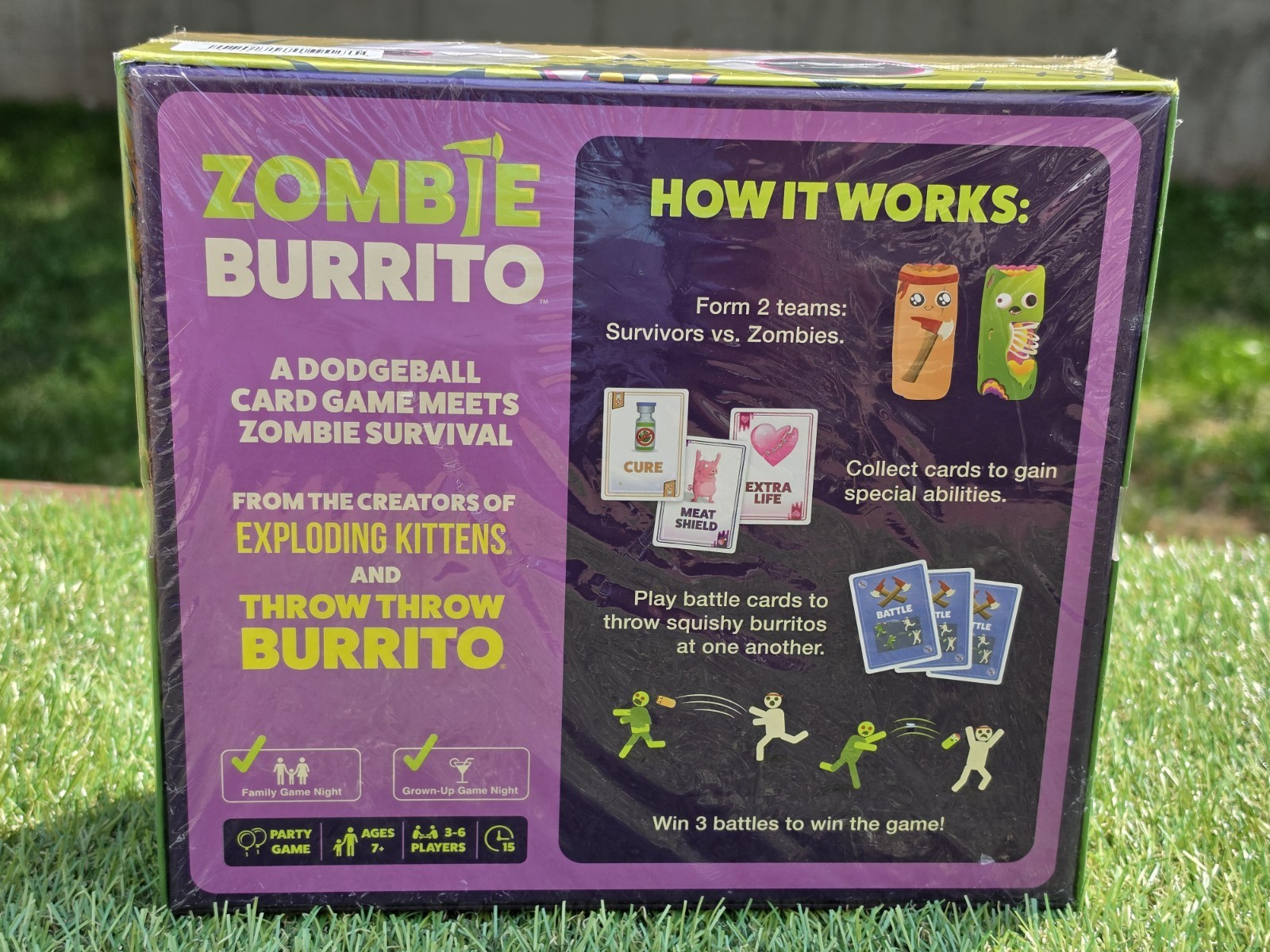 Zombie Burrito A Dodgeball Card Game By Exploding Kittens Throw Party New*