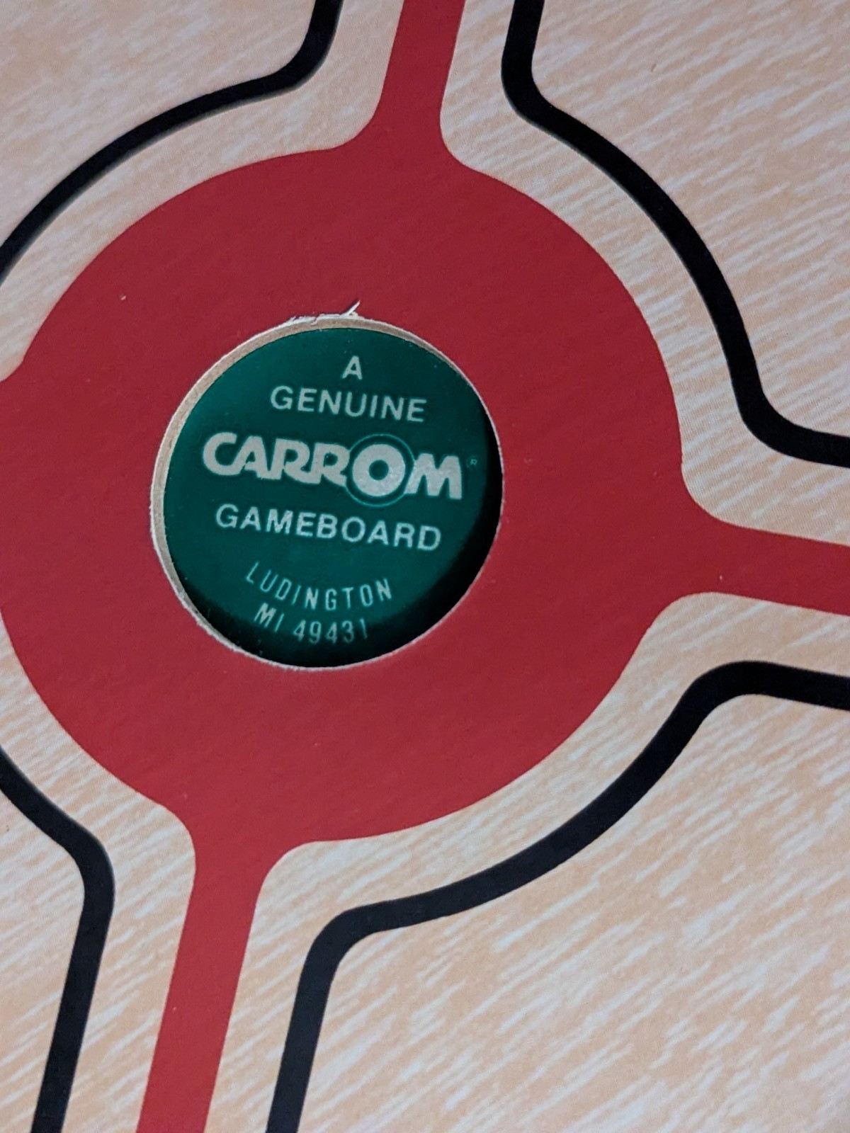 Vintage Carrom/Crokinole Game Board 2-Sided with playing pieces Good Condition