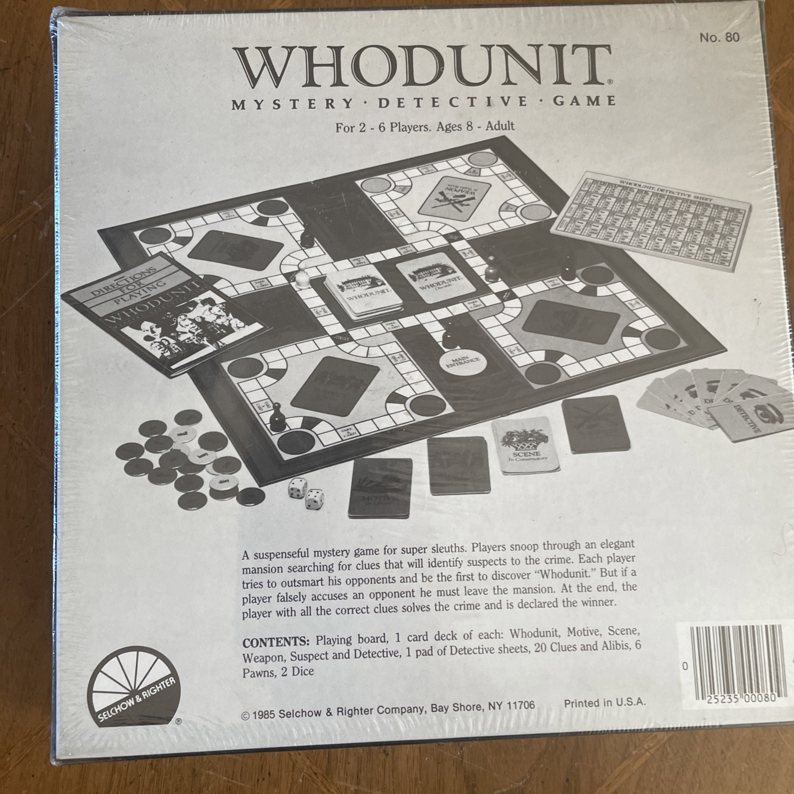 Vintage 1985 Whodunit mystery detective game Selchow & Righter New
